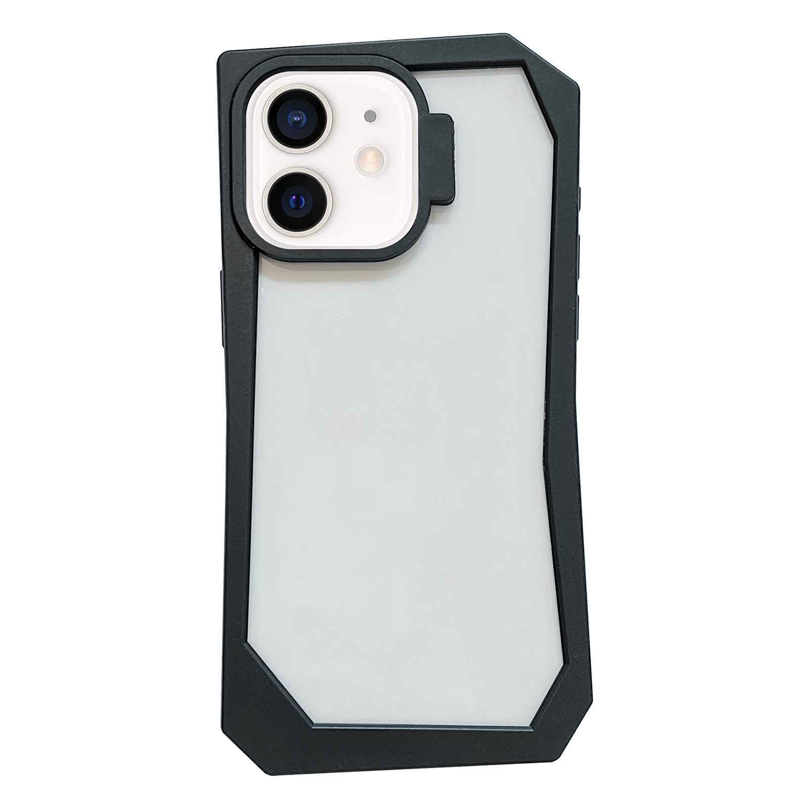 For iPhone 12 Creative Irregular Frame Shockproof Phone Case(Black) - Shopkiz.com