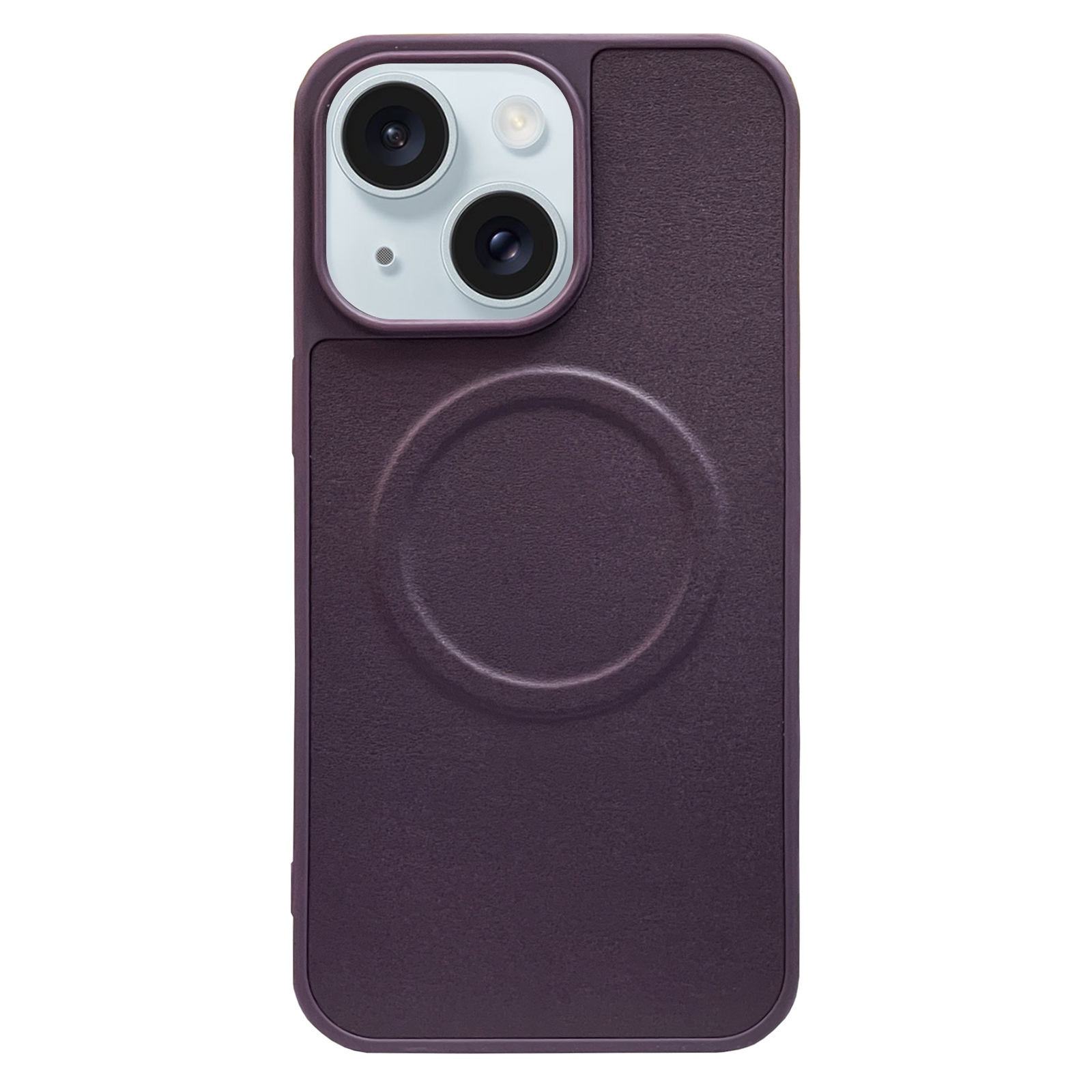 For iPhone 15 Plus 2 in 1 MagSafe Magnetic Silicone Leather Phone Case(Purple) - Shopkiz.com
