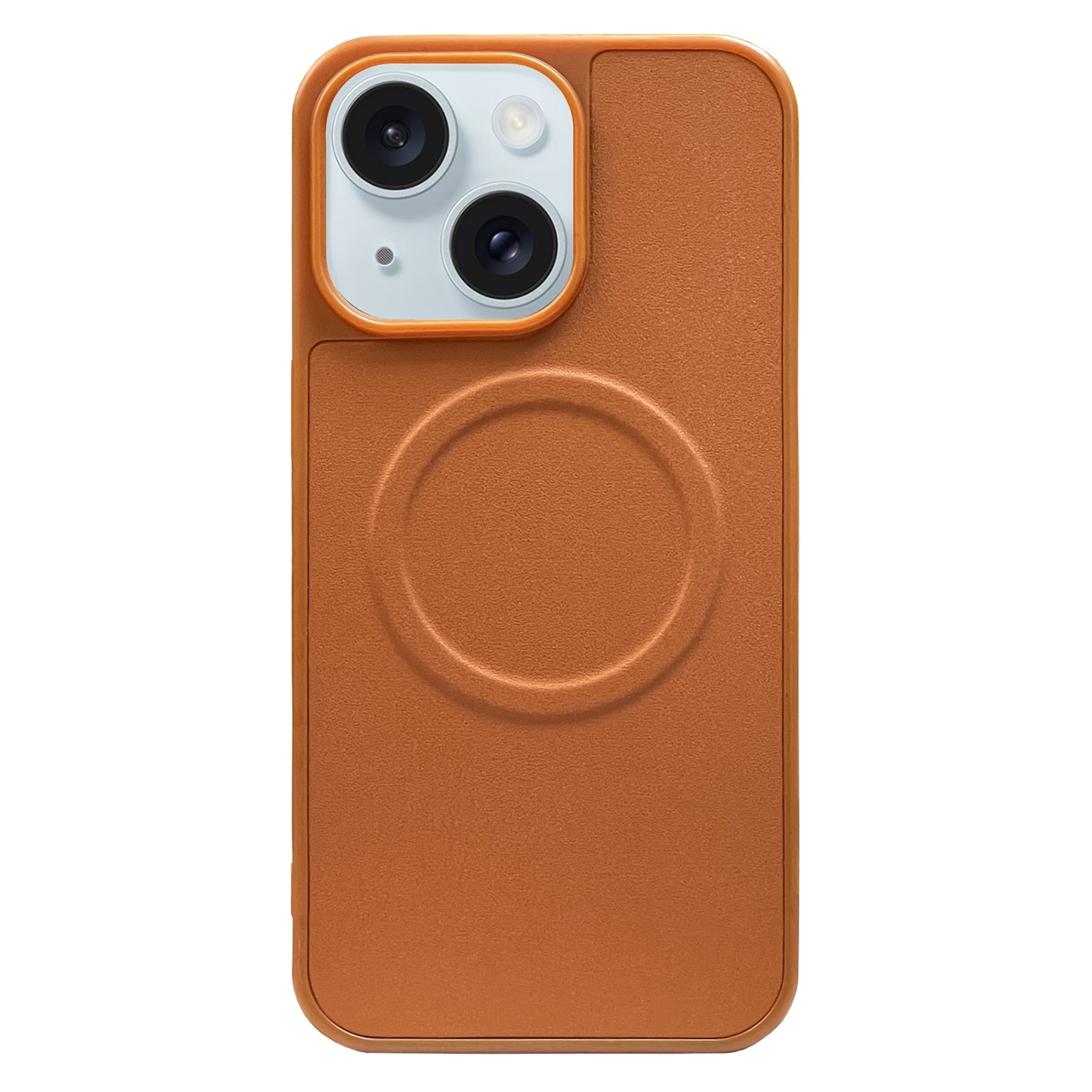 For iPhone 15 2 in 1 MagSafe Magnetic Silicone Leather Phone Case(Brown) - Shopkiz.com