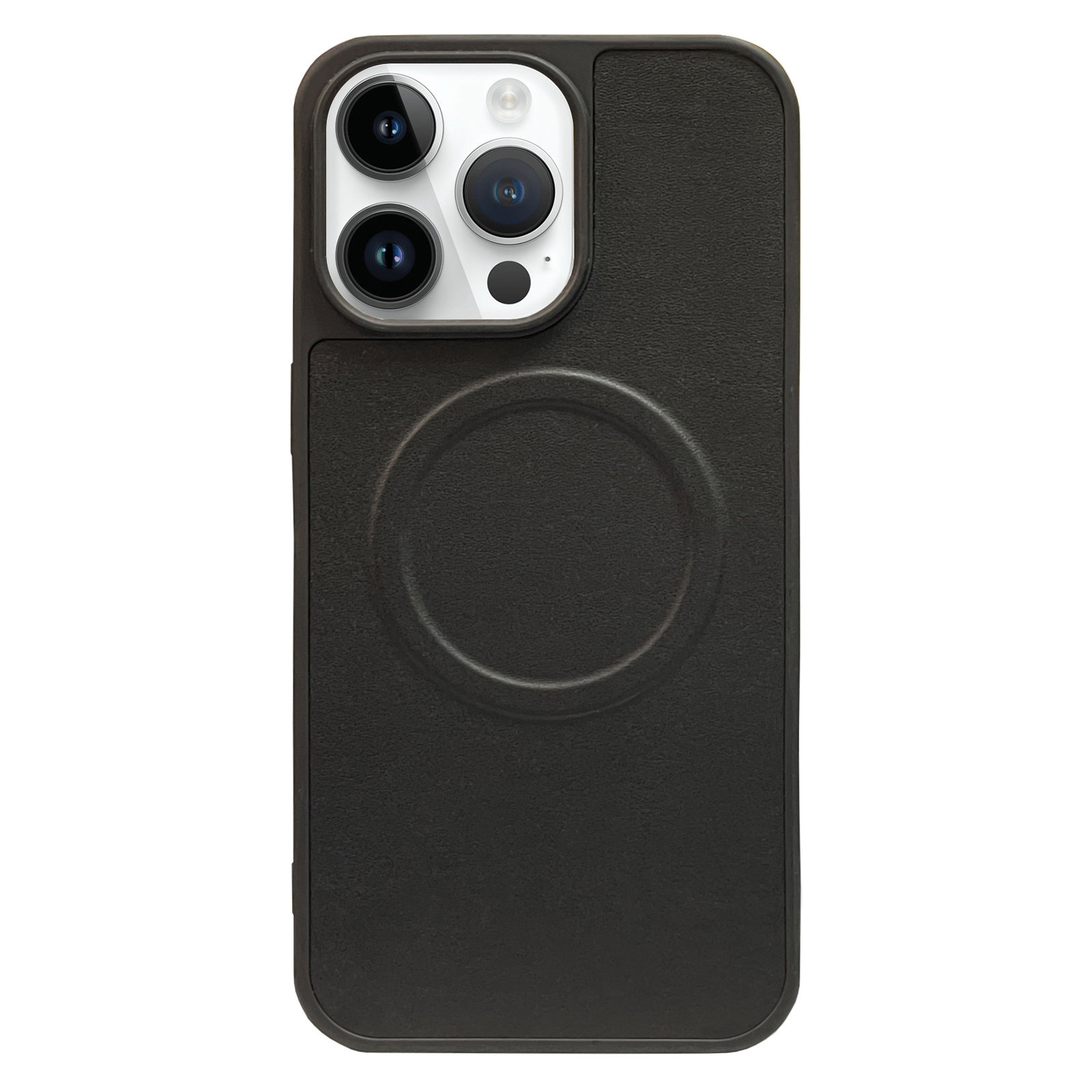 For iPhone 14 Pro Max 2 in 1 MagSafe Magnetic Silicone Leather Phone Case(Black) - Shopkiz.com