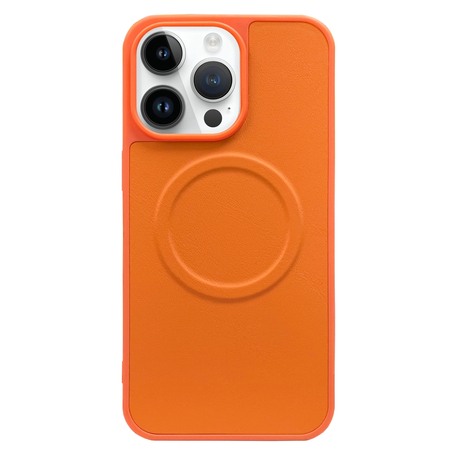 For iPhone 12 Pro 2 in 1 MagSafe Magnetic Silicone Leather Phone Case(Orange) - Shopkiz.com