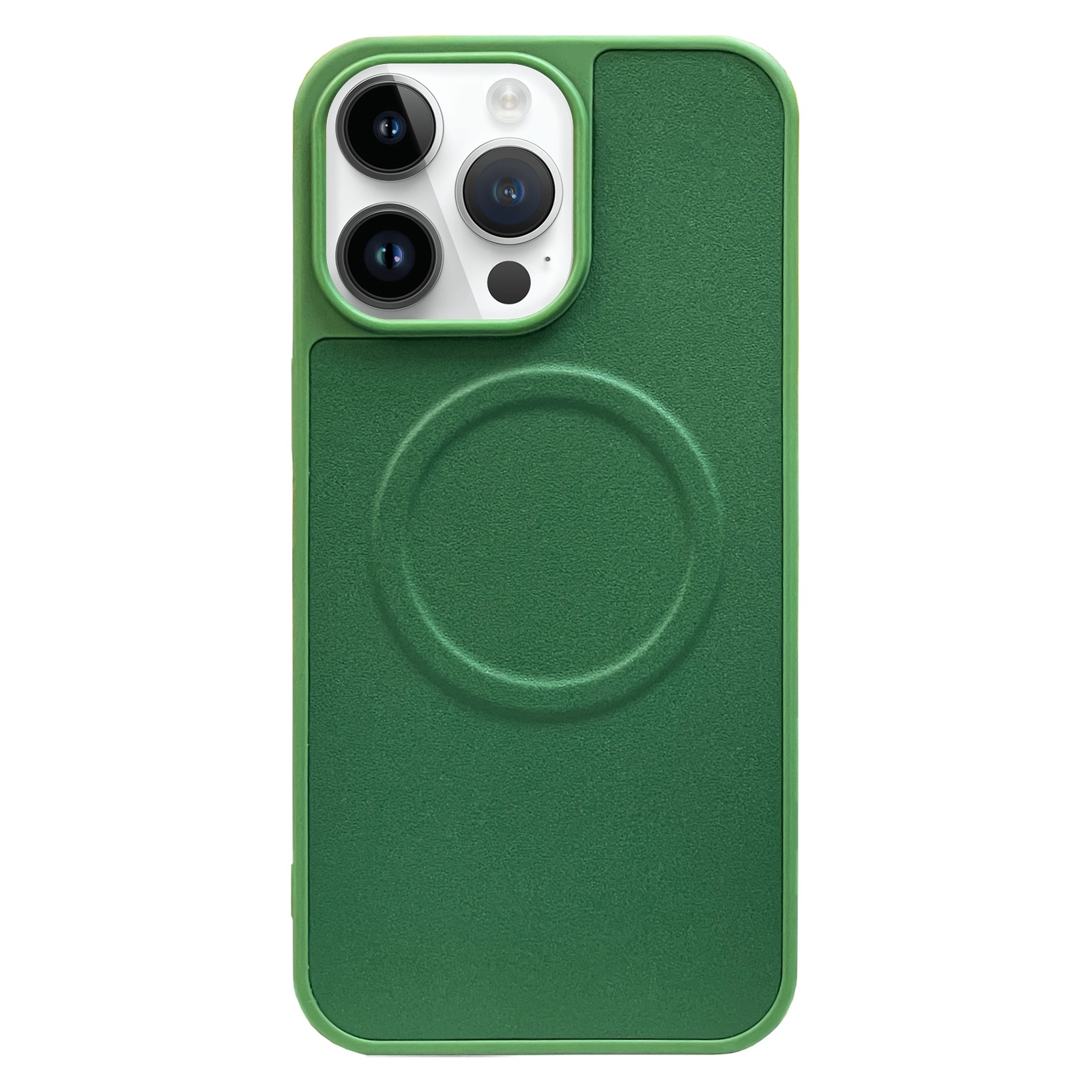 For iPhone 12 Pro 2 in 1 MagSafe Magnetic Silicone Leather Phone Case(Green) - Shopkiz.com