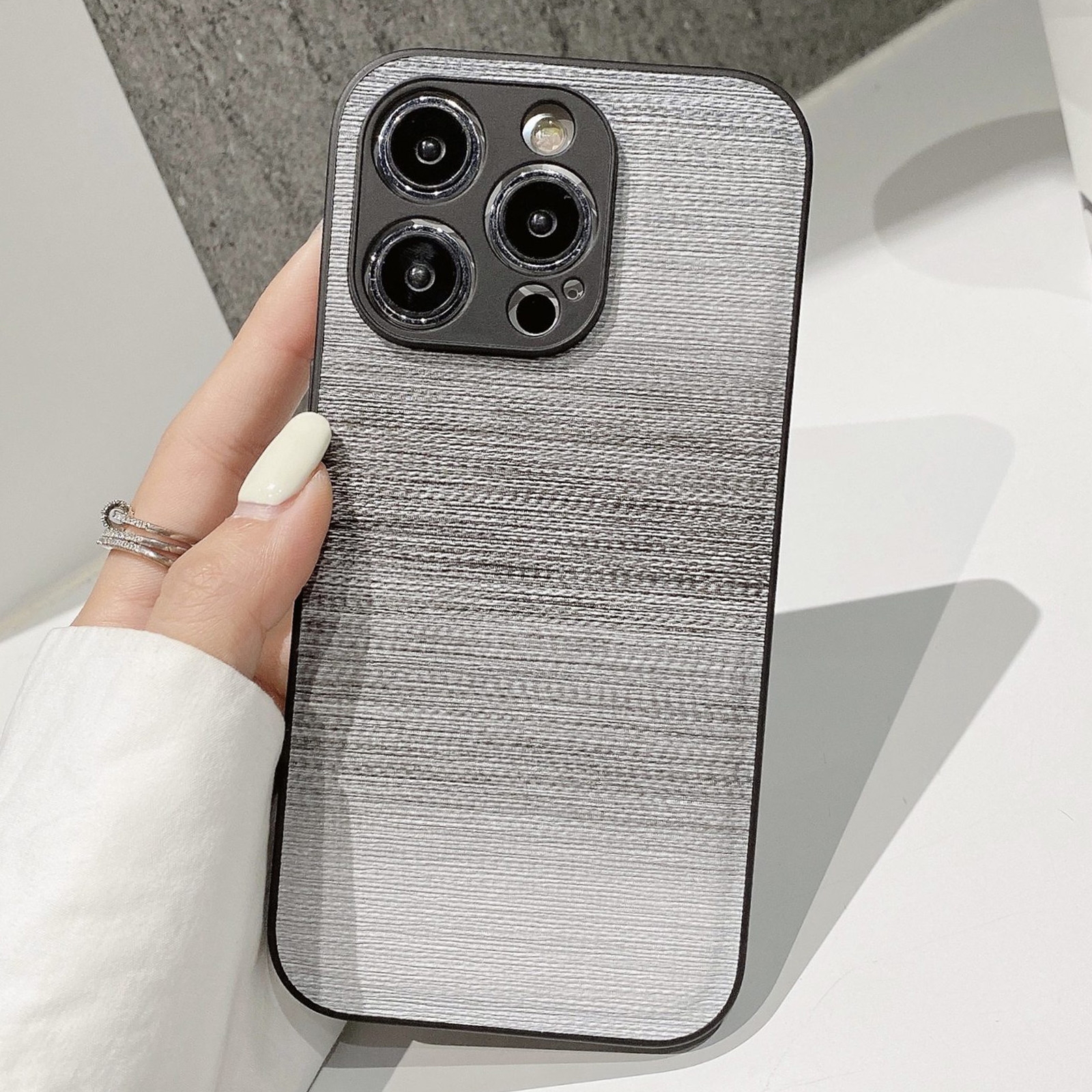 For iPhone 12 Pro PU Coated PC Hybrid TPU Phone Case(Gradient Black) - Shopkiz.com