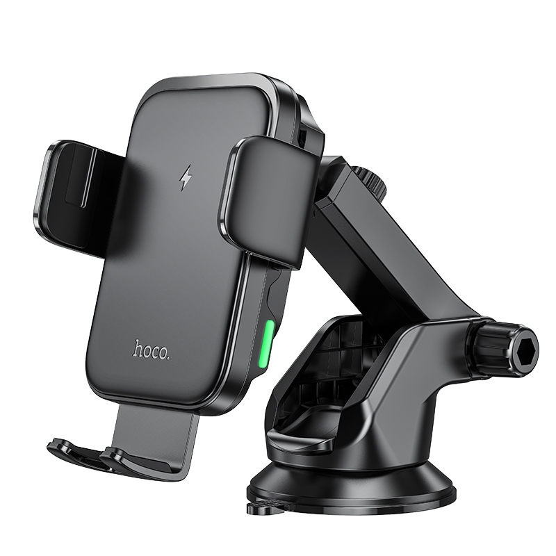 hoco HW11 Jenny Three-axis Linkage Wireless Fast Charging Car Center Console Holder(Black) - Shopkiz.com