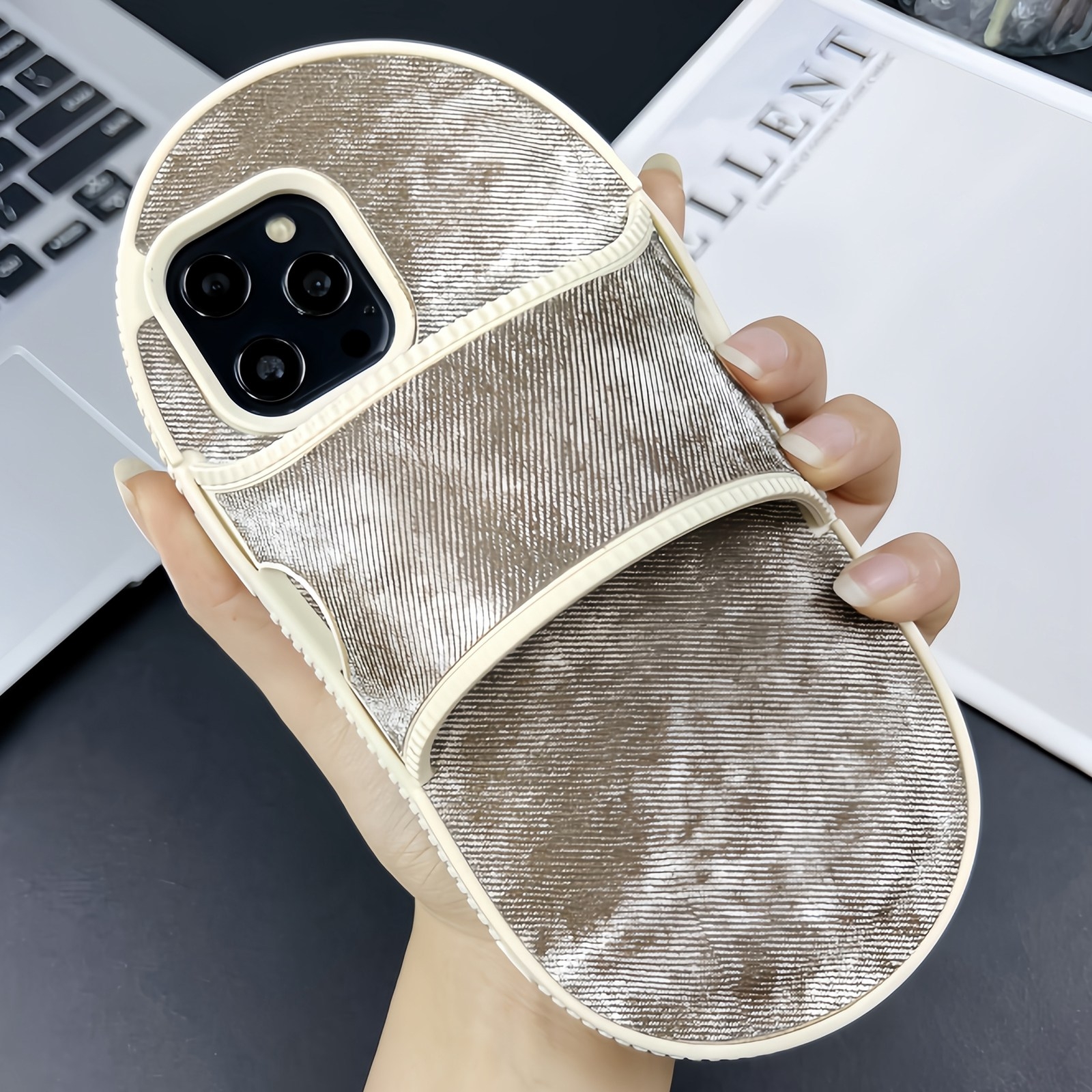 For iPhone 12 Pro Creative Denim Slipper Design TPU Phone Case(Grey) - Shopkiz.com