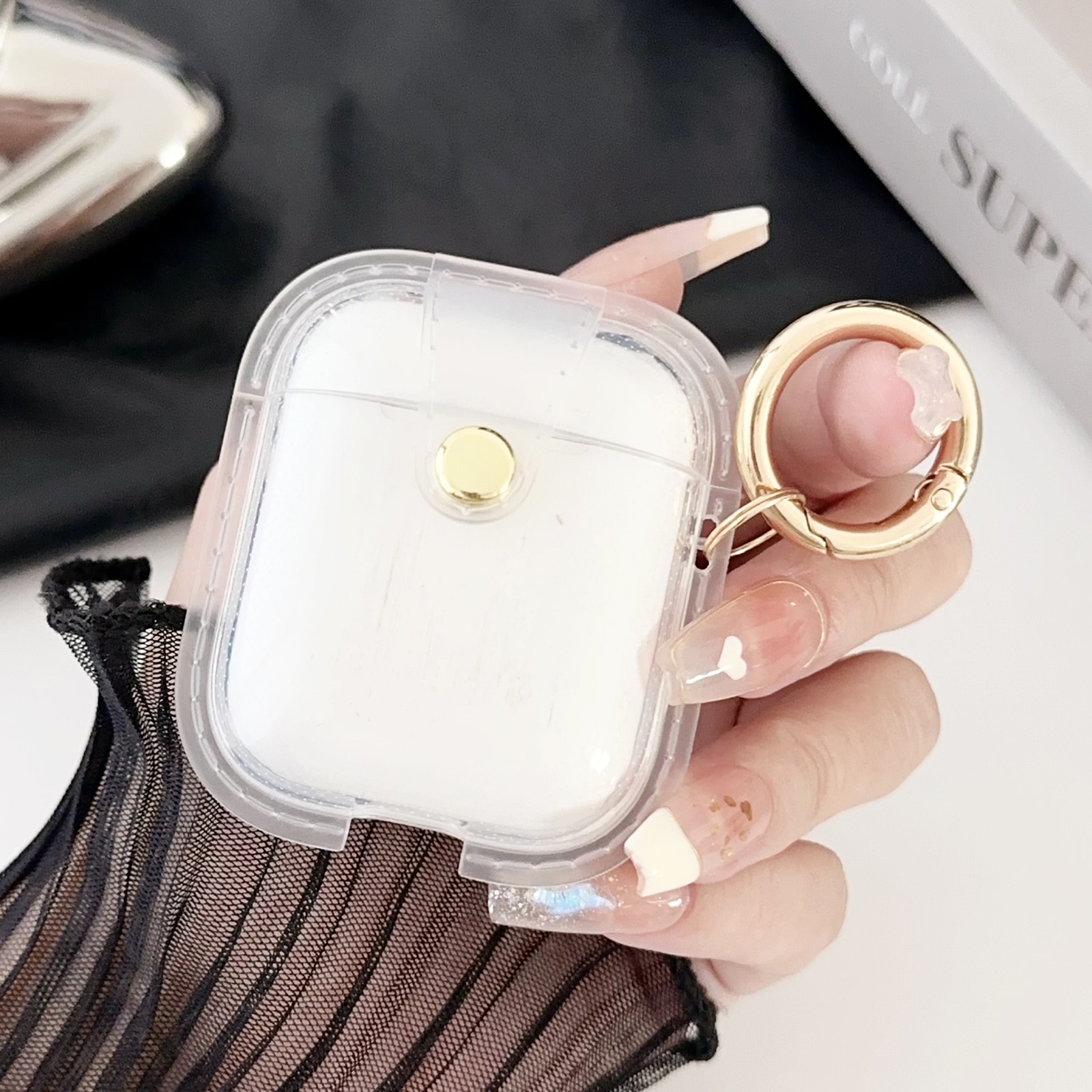 For AirPods 1 / 2 Magnetic Clear Armor TPU TWS Earphone Cover(Tansparent) - Shopkiz.com