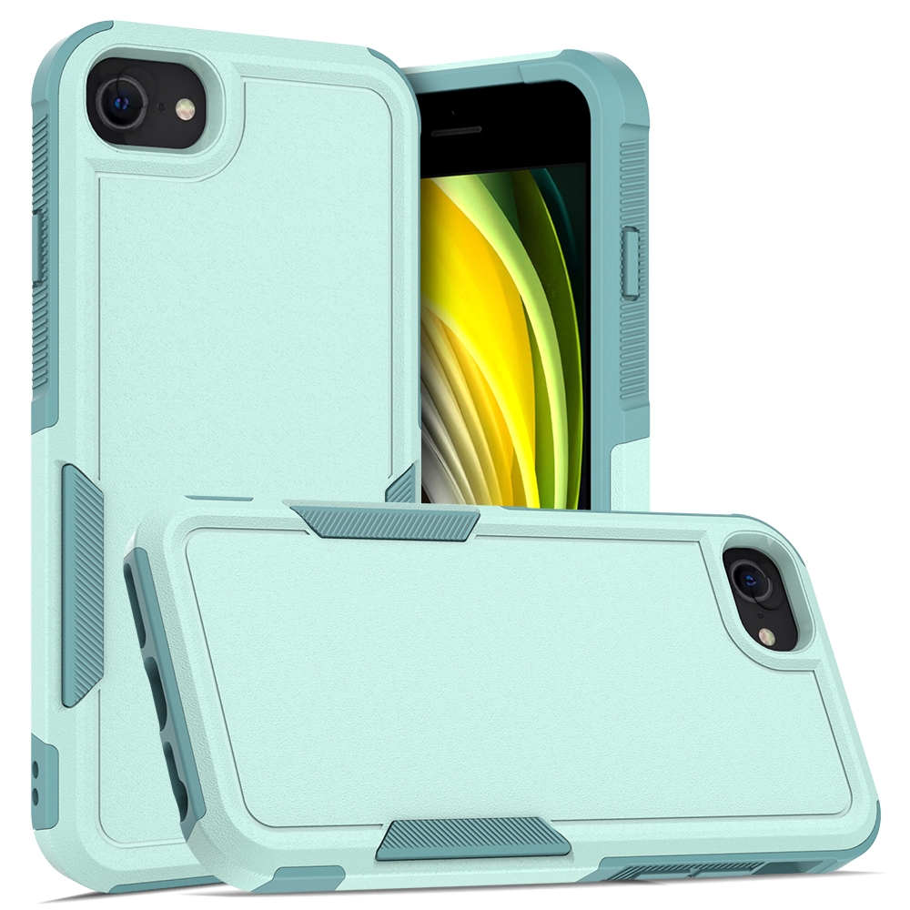 For iPhone SE 2022 / 2020 / 8 / 7 / 6 2 in 1 PC + TPU Phone Case(Light Green) - Shopkiz.com