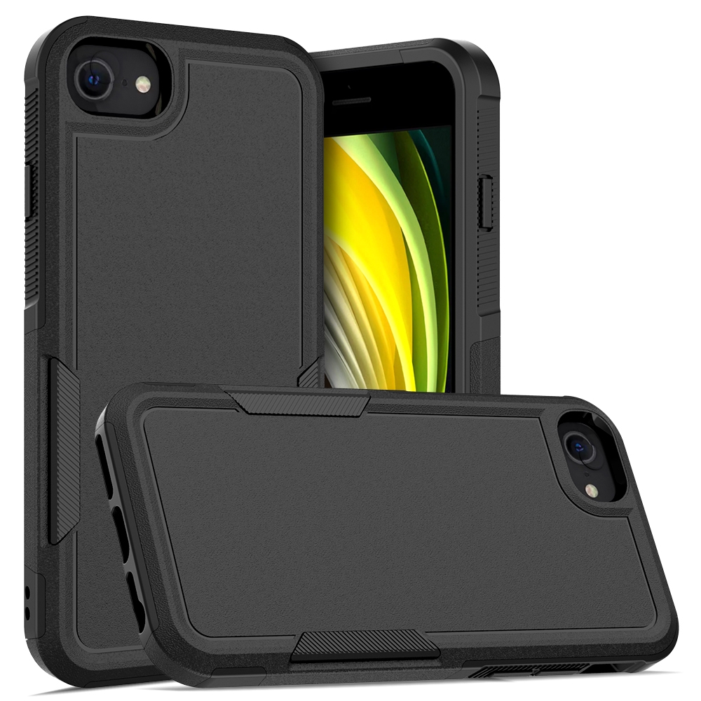 For iPhone SE 2022 / 2020 / 8 / 7 / 6 2 in 1 PC + TPU Phone Case(Black) - Shopkiz.com