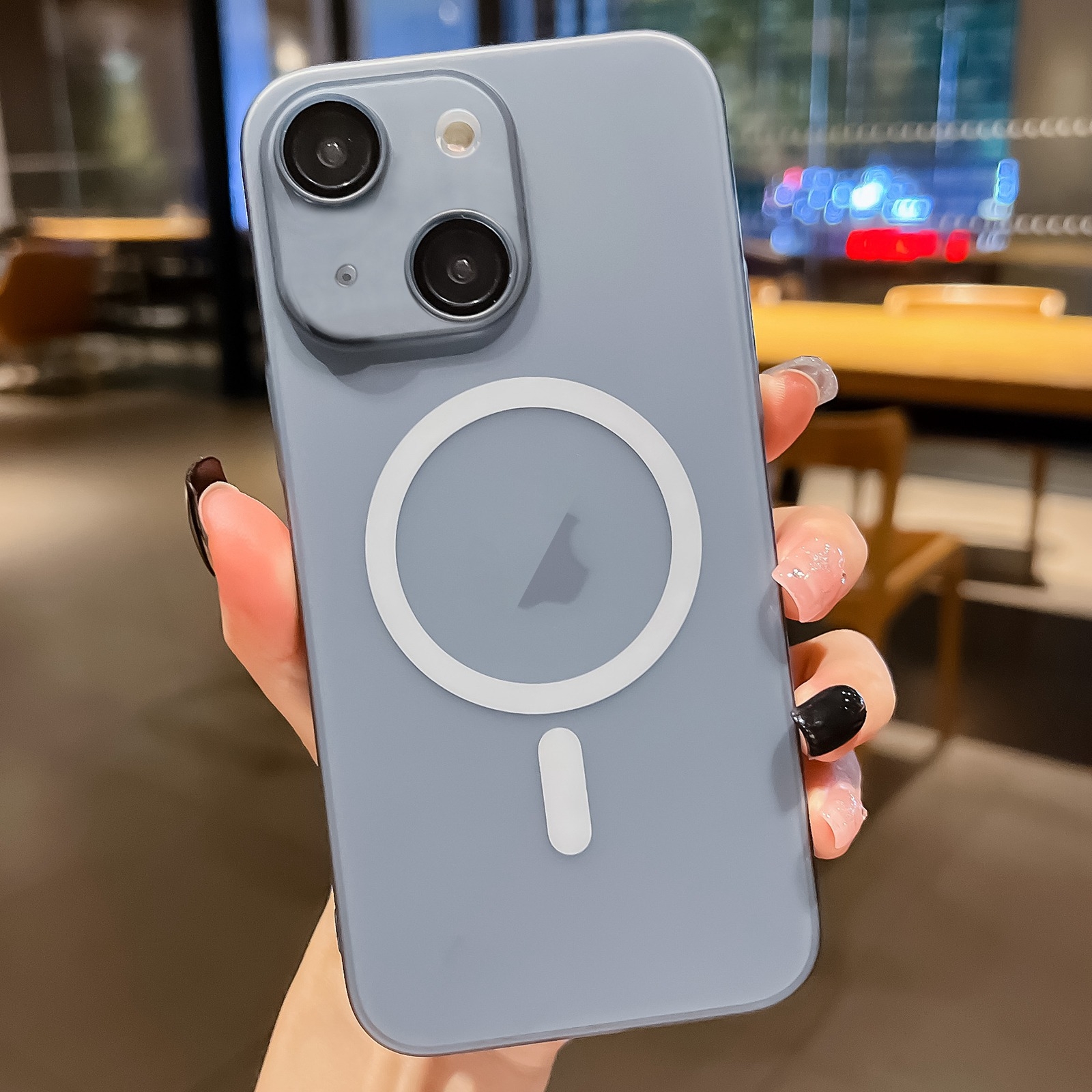 For iPhone 14 Ultra-thin MagSafe Frosted PC Phone Case(Titanium Blue) - Shopkiz.com