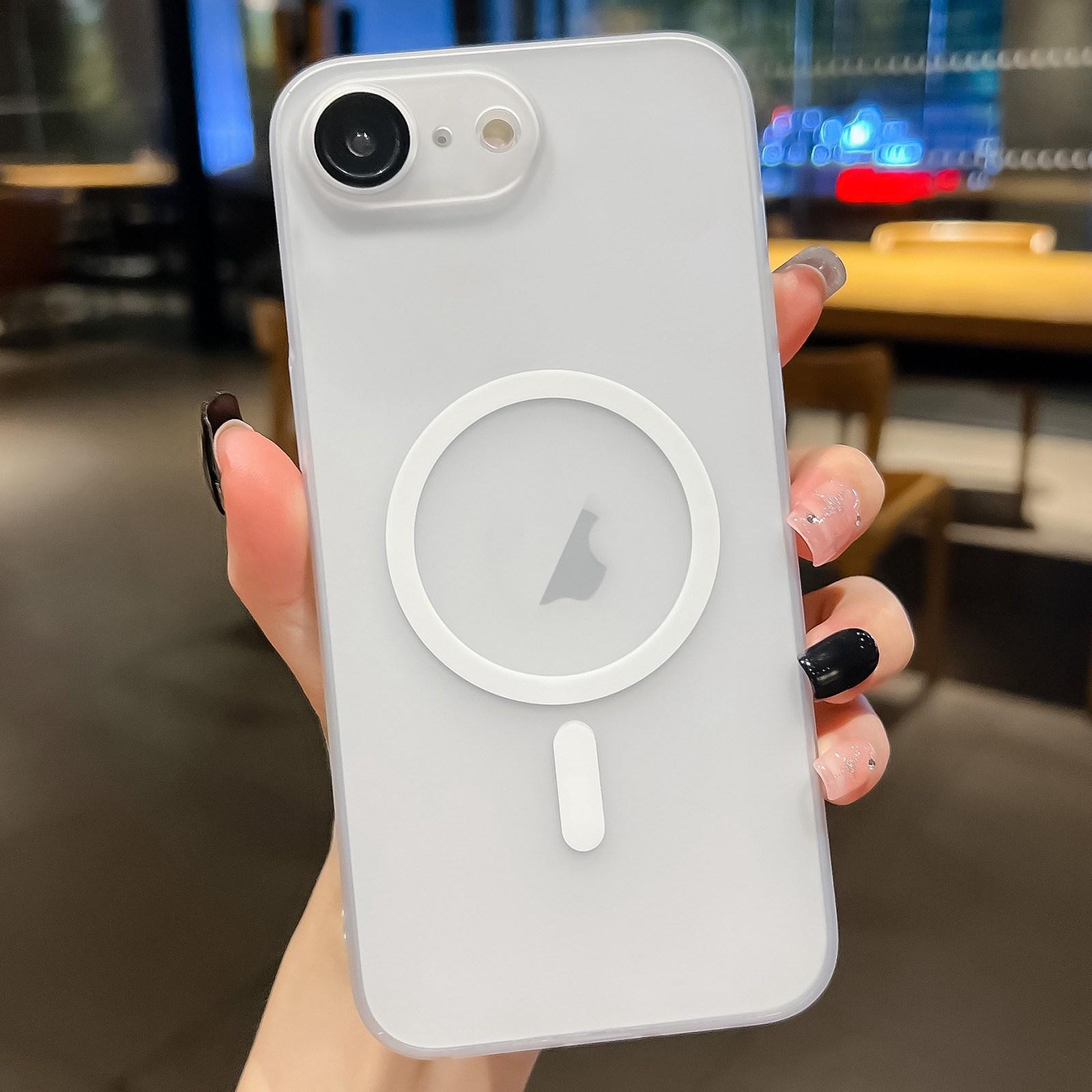 For iPhone 17e / 16e Ultra-thin MagSafe Frosted PC Phone Case(Transparent) - Shopkiz.com
