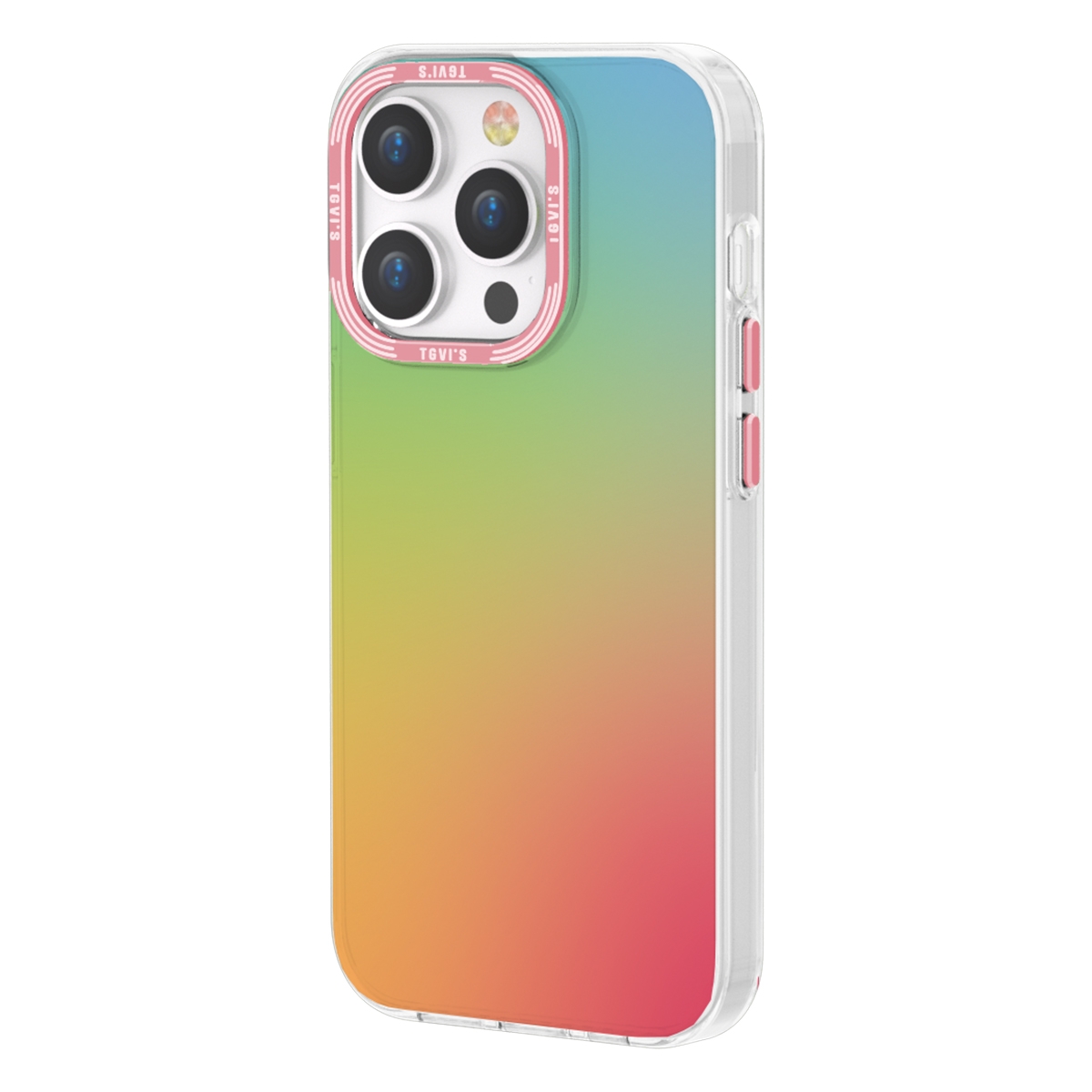 For iPhone 14 Pro TGVIS Grace Series Gradient Color Phone Case(Colorful Blue) - Shopkiz.com