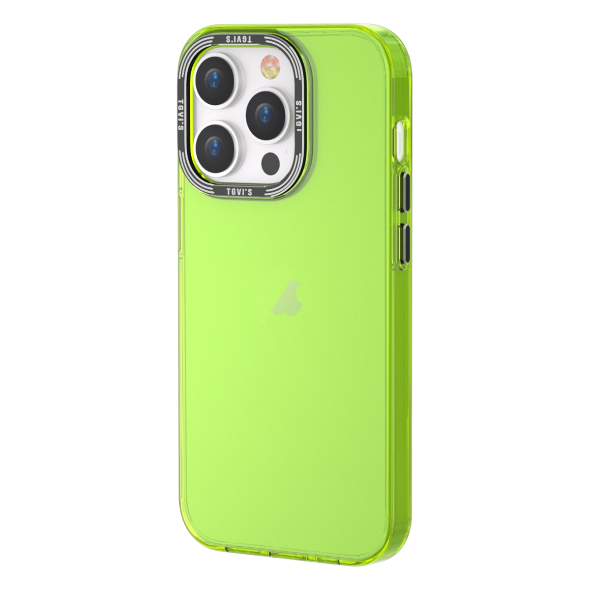 For iPhone 14 Pro Max TGVIS Grace Series Transparent Color Phone Case(Fluorescent Green) - Shopkiz.com