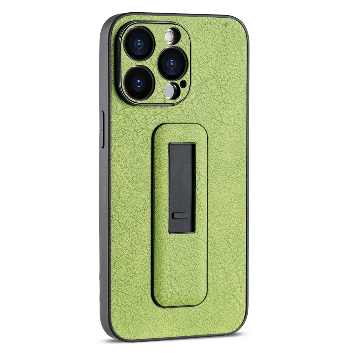 For iPhone 12 Pro Max PU Leather Push-pull Bracket Shockproof Phone Case(Green) - Shopkiz.com