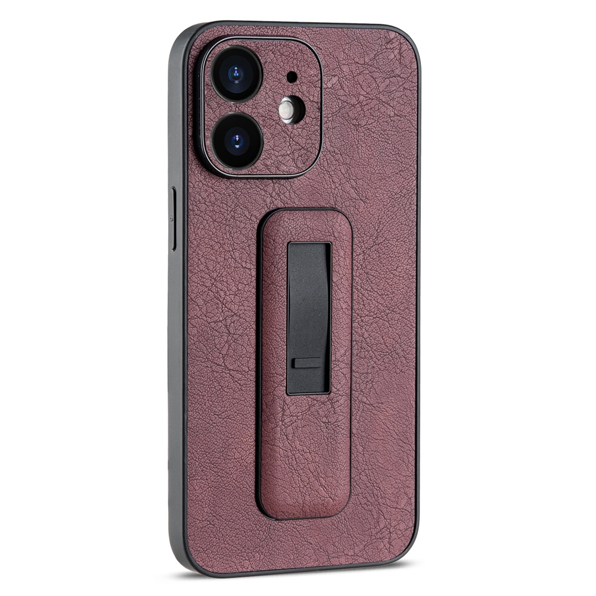 For iPhone 11 PU Leather Push-pull Bracket Shockproof Phone Case(Wine Red) - Shopkiz.com