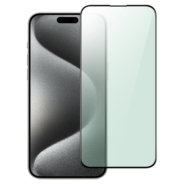 For iPhone 15 Pro Max TGVIS Green-Light Eye Protection 2.5D 9H Full-screen Tempered Glass Film - Shopkiz.com