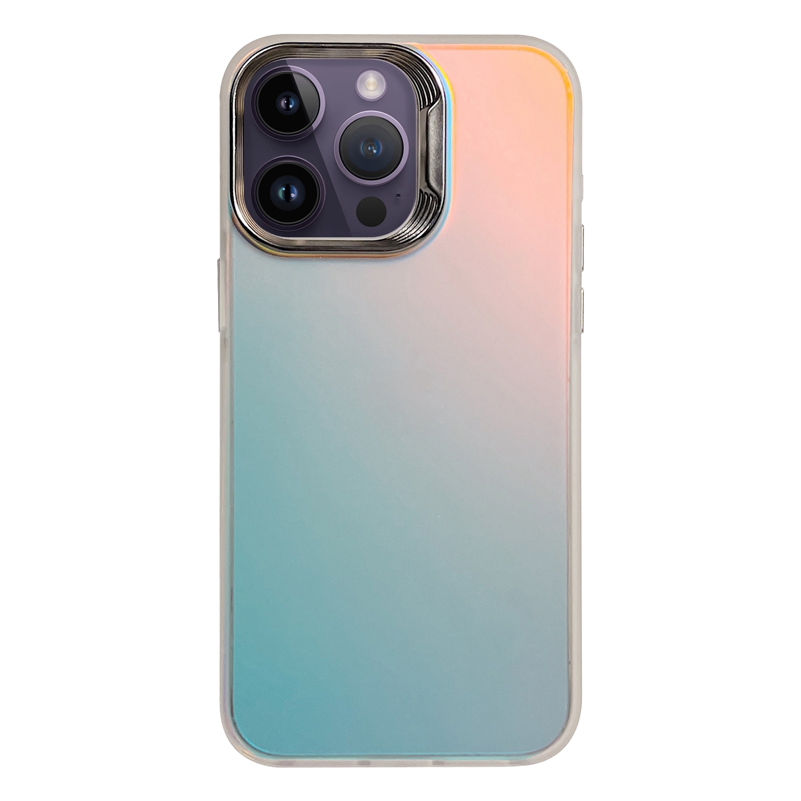 For iPhone 13 Pro Max / 12 Pro Max Laser Gradient Color PC + TPU Phone Case(Dazzle White) - Shopkiz.com