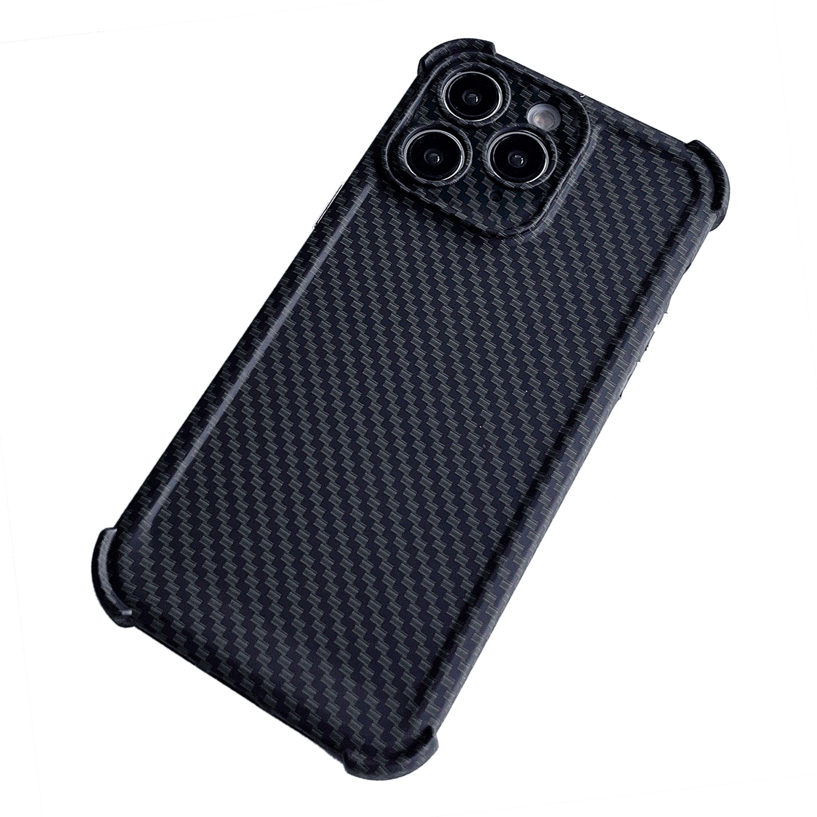 For iPhone 11 Pro Carbon Fiber Four Corners Shockproof TPU Phone Case(Black) - Shopkiz.com