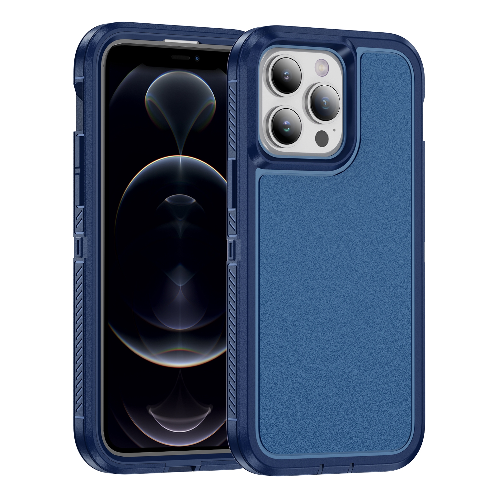 For iPhone 12 Pro Max Guard Frosted Double Layer Phone Case(Royal Blue) - Shopkiz.com