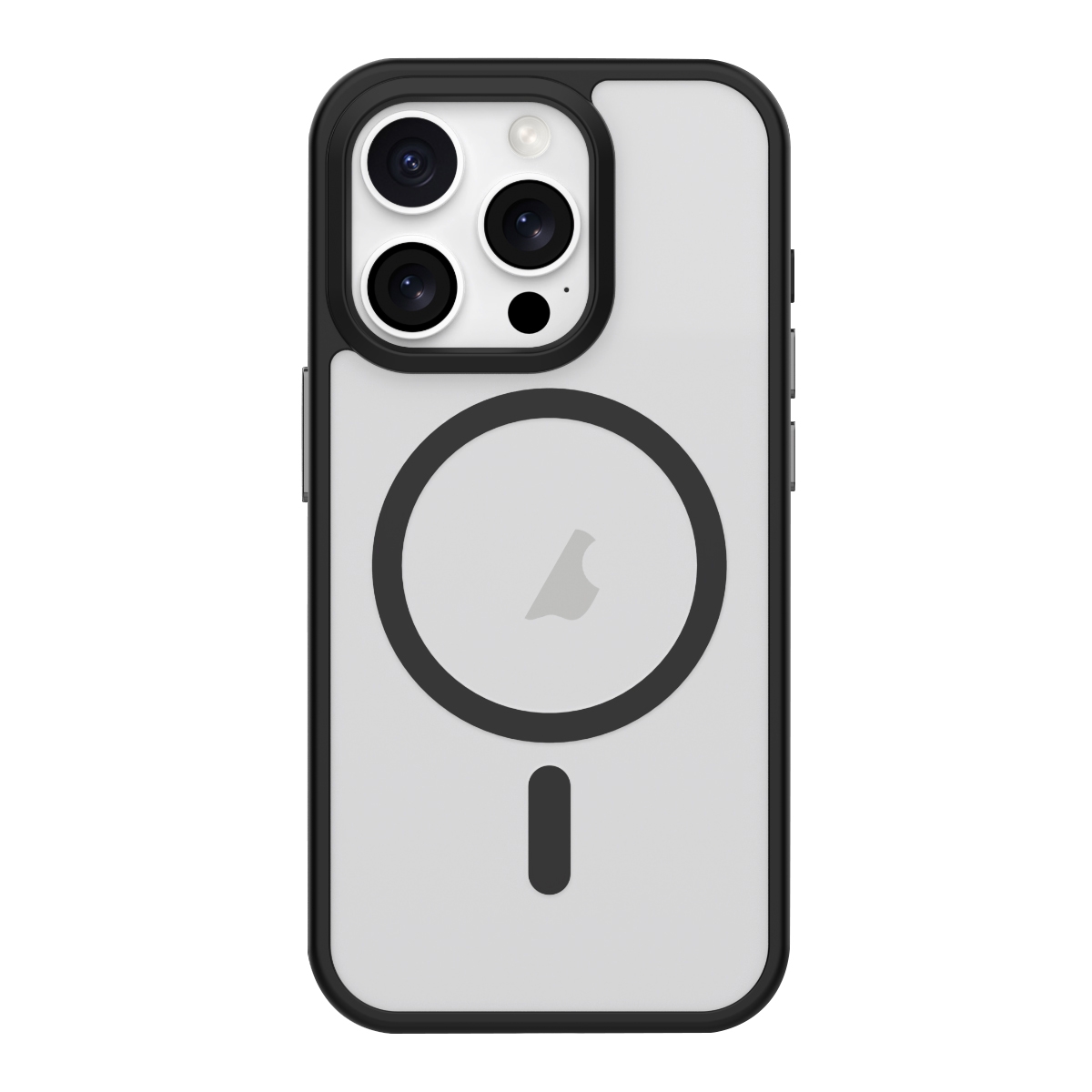 For iPhone 15 Pro Max Metal Button Skin Feel Matte MagSafe Shockproof Phone Case(Black) - Shopkiz.com