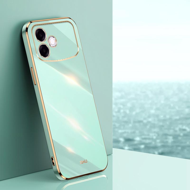 For OPPO A6s Pro 4G XINLI Straight Edge 6D Electroplate TPU Phone Case(Mint Green) - Shopkiz.com