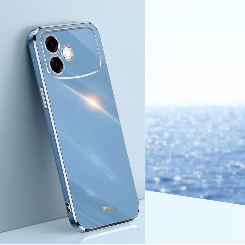 For OPPO A6s Pro 4G XINLI Straight Edge 6D Electroplate TPU Phone Case(Celestial Blue) - Shopkiz.com