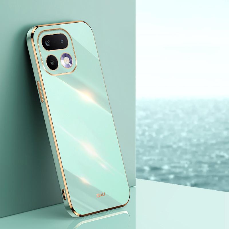 For Realme 16 Pro 5G XINLI Straight Edge 6D Electroplate TPU Phone Case(Mint Green) - Shopkiz.com