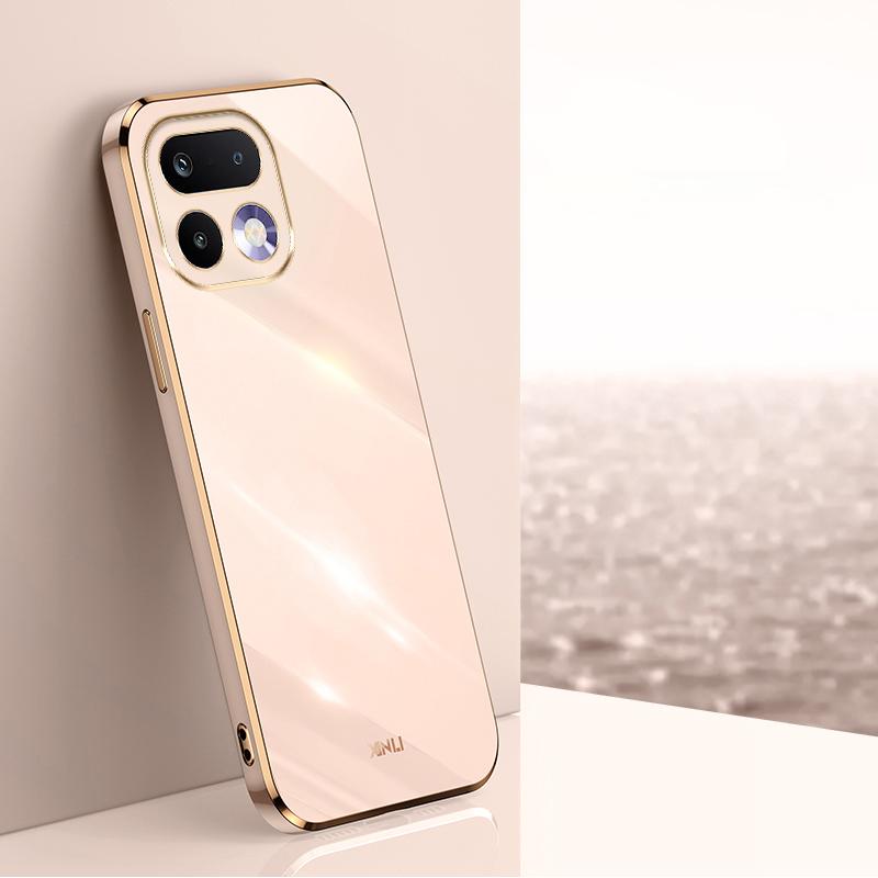 For Realme 16 Pro 5G XINLI Straight Edge 6D Electroplate TPU Phone Case(Pink) - Shopkiz.com