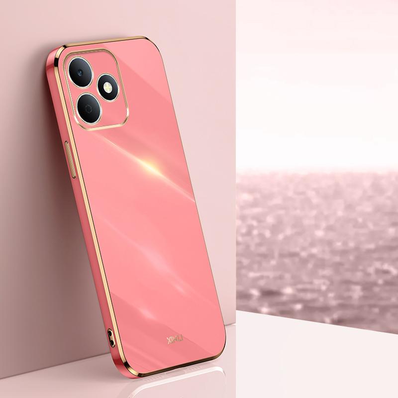 For Realme Note 80 4G XINLI Straight Edge 6D Electroplate TPU Phone Case(Hawthorn Red) - Shopkiz.com