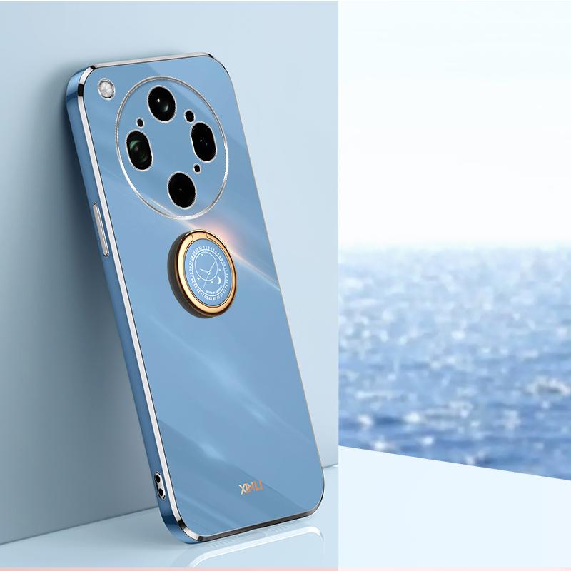 For OPPO Find X9 Ultra 5G XINLI Straight Edge 6D Electroplate TPU Phone Case with Ring Holder(Celestial Blue) - Shopkiz.com