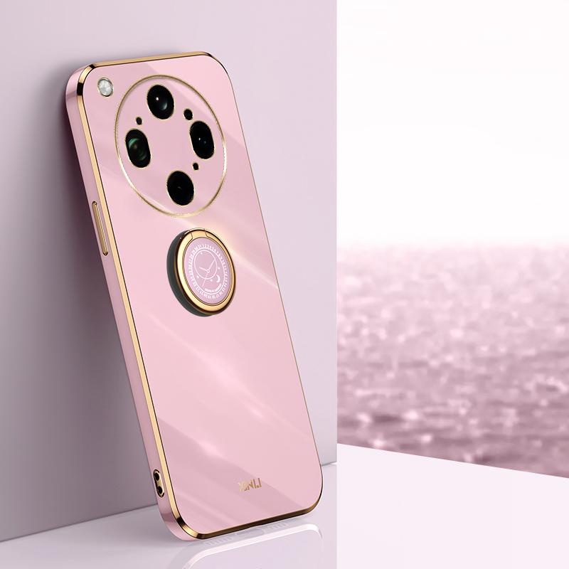 For OPPO Find X9 Ultra 5G XINLI Straight Edge 6D Electroplate TPU Phone Case with Ring Holder(Cherry Purple) - Shopkiz.com