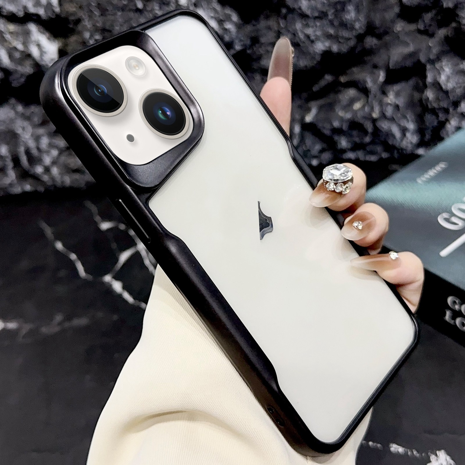 For iPhone 13 Blade Electroplating Frosted TPU Phone Case(Black) - Shopkiz.com