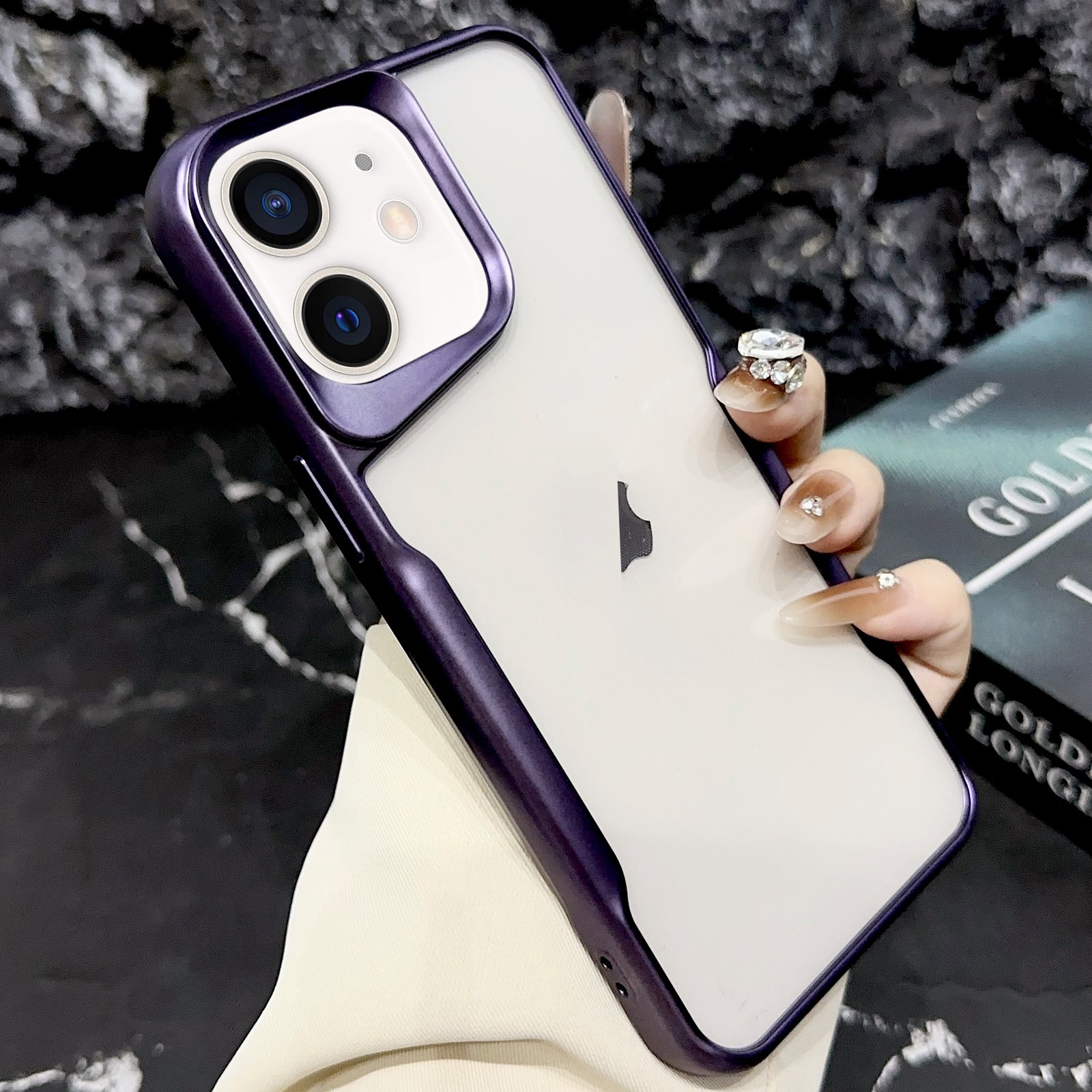 For iPhone 12 Pro Blade Electroplating Frosted TPU Phone Case(Purple) - Shopkiz.com