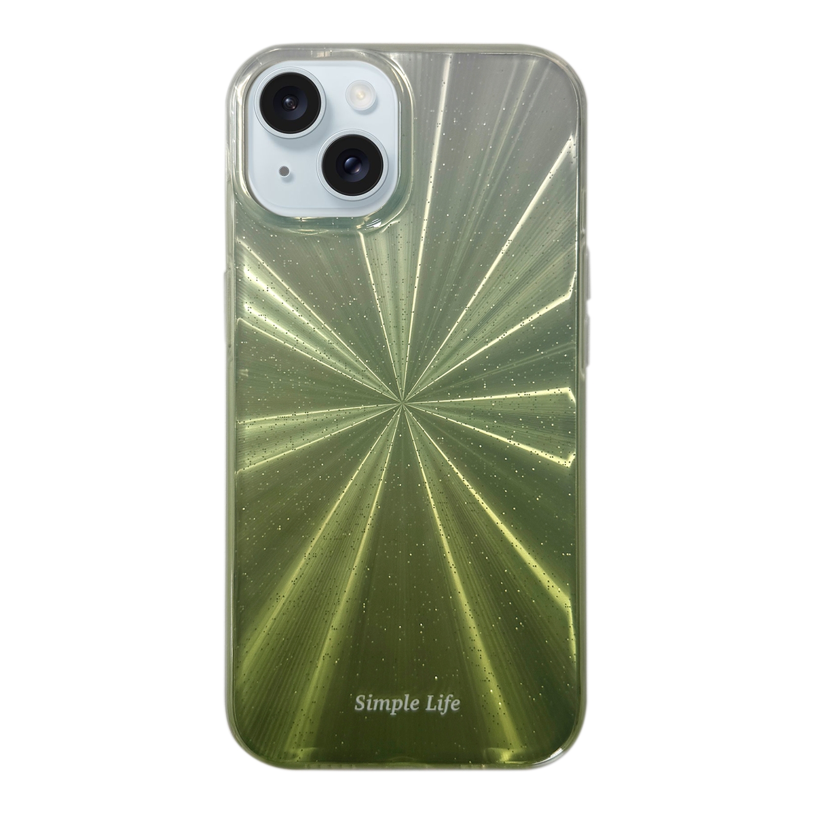 For iPhone 13 Fireworks Pattern Double-layer Acrylic+TPU Shockproof Phone Case(Green) - Shopkiz.com