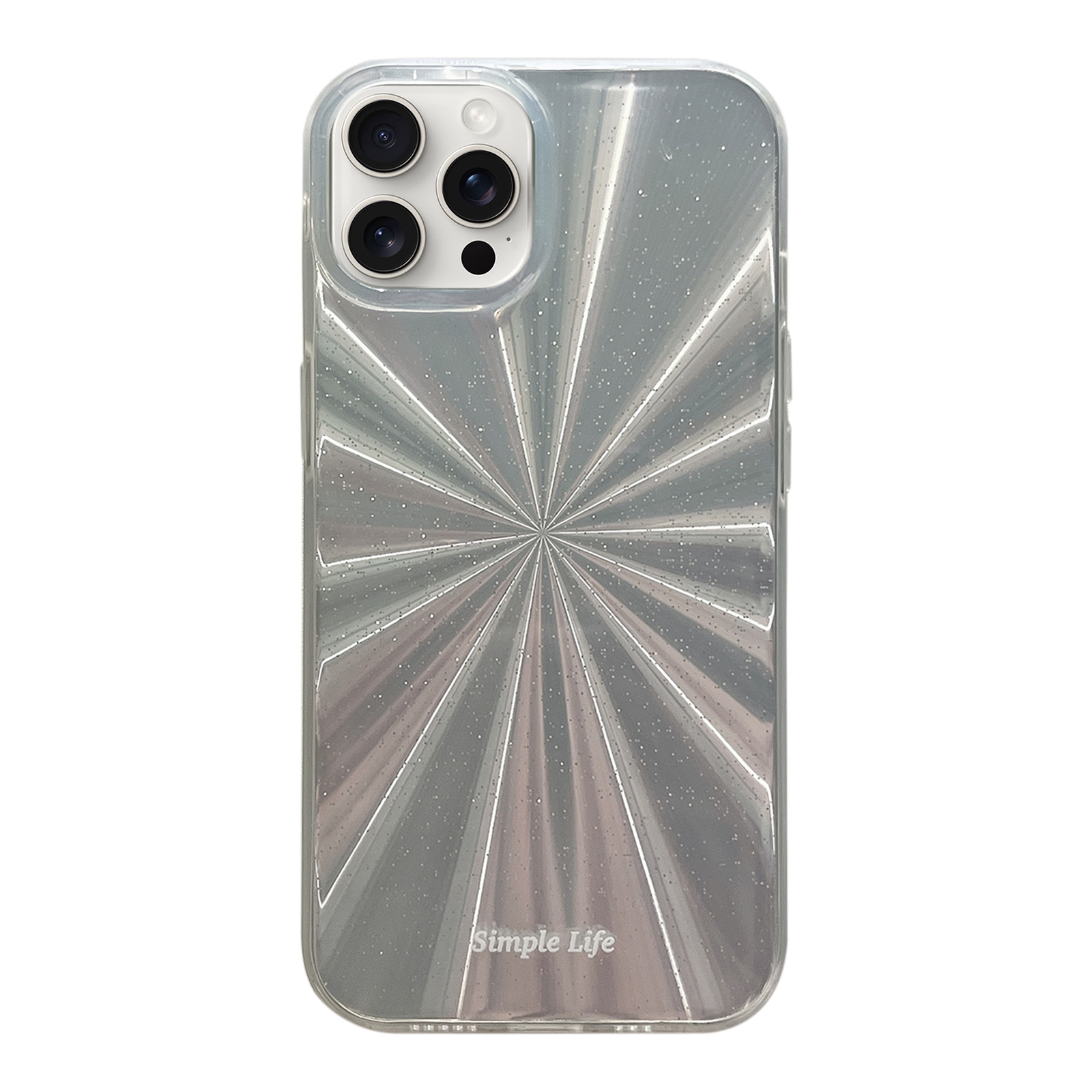 For iPhone 14 Pro Max Fireworks Pattern Double-layer Acrylic+TPU Shockproof Phone Case(Silver) - Shopkiz.com