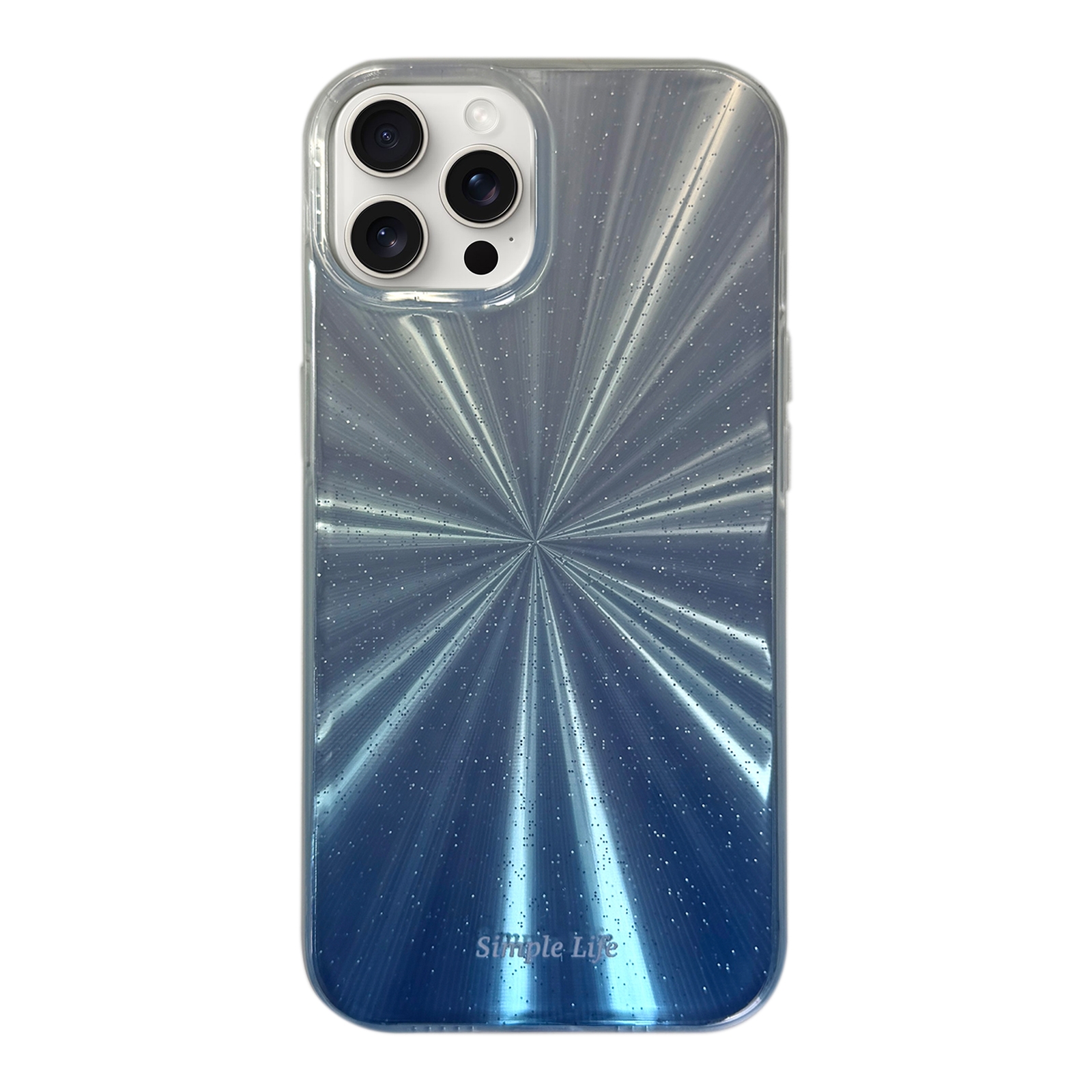 For iPhone 15 Pro Max Fireworks Pattern Double-layer Acrylic+TPU Shockproof Phone Case(Blue) - Shopkiz.com