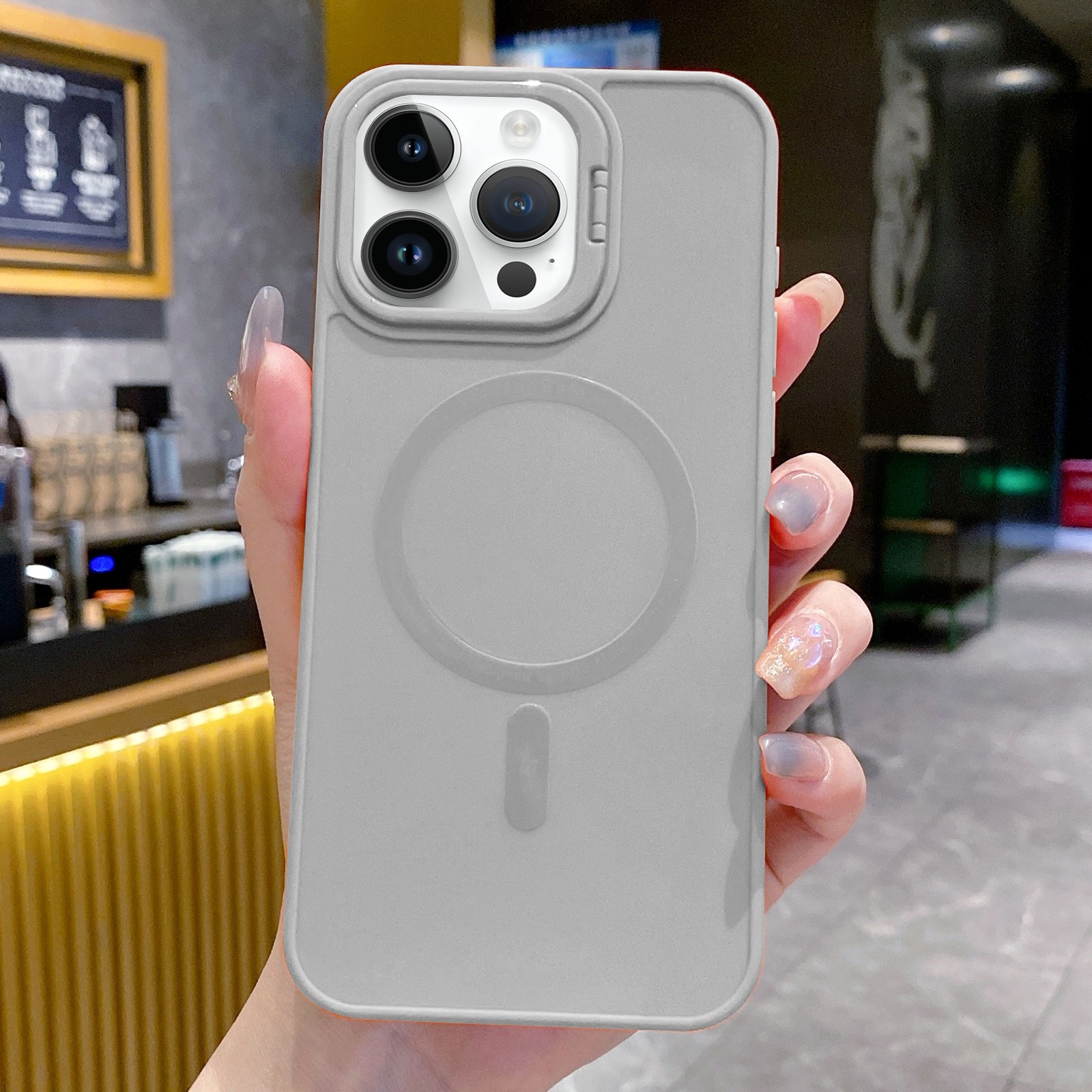 For iPhone 14 Pro Max All-inclusive Magsafe TPU Phone Case(Light Grey) - Shopkiz.com
