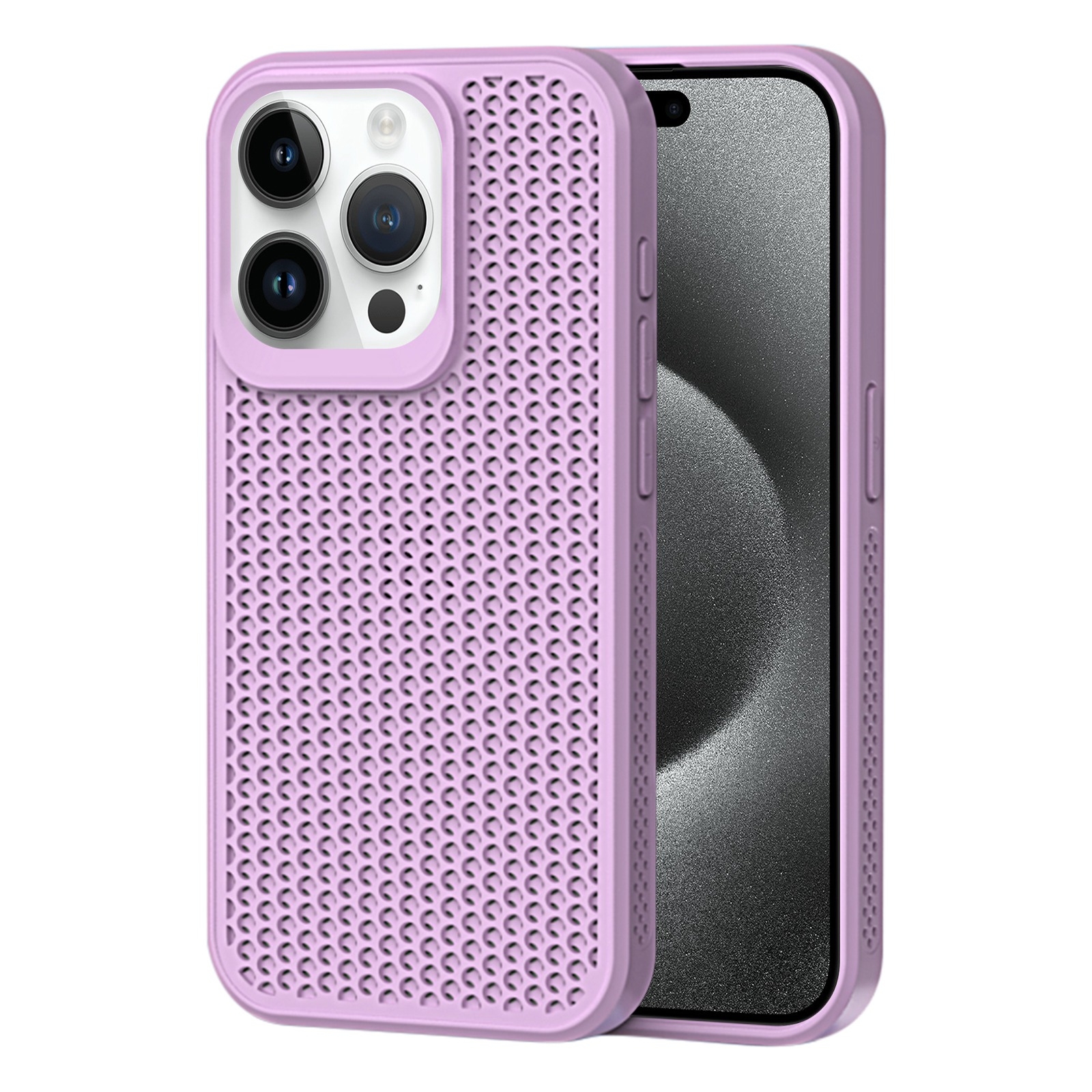 For iPhone 15 Pro Max Heat Dissipation Phone Case(Light Purple) - Shopkiz.com