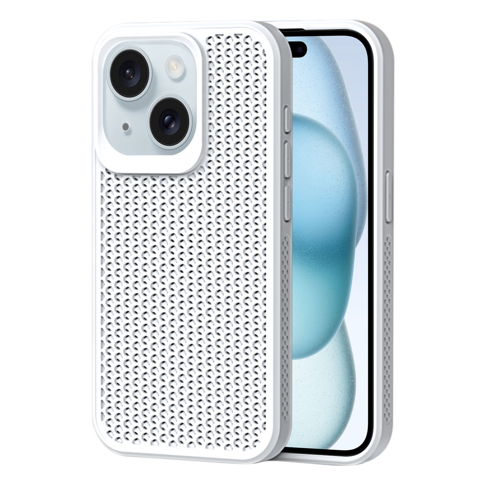 For iPhone 15 Plus Heat Dissipation Phone Case(White) - Shopkiz.com