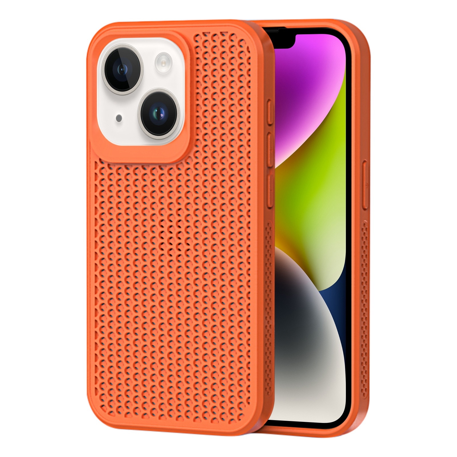 For iPhone 14 Plus Heat Dissipation Phone Case(Orange) - Shopkiz.com