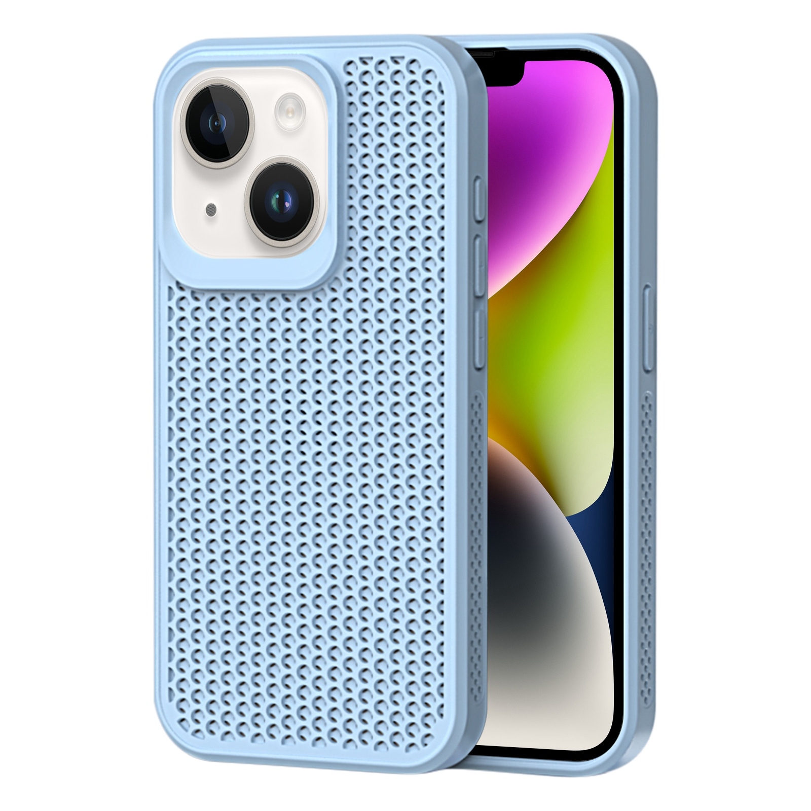 For iPhone 14 Plus Heat Dissipation Phone Case(Sky Blue) - Shopkiz.com