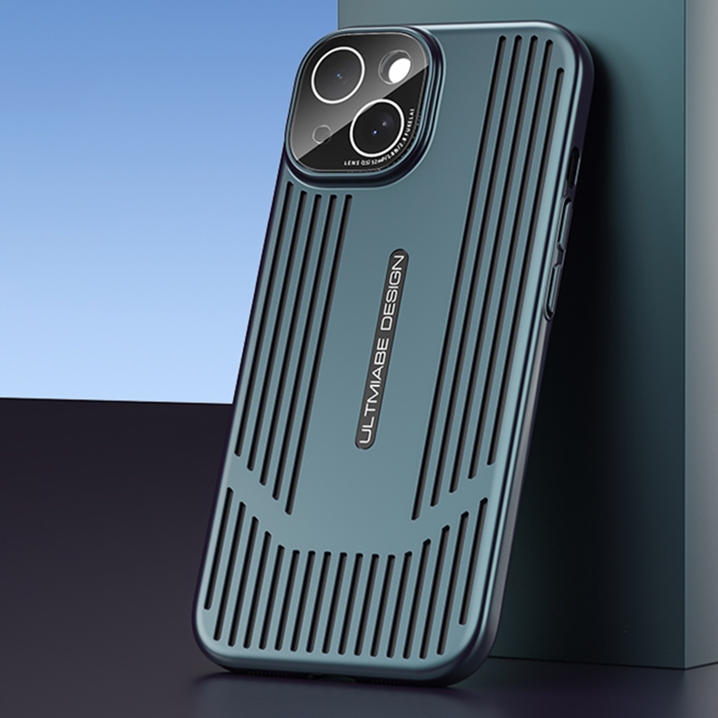 For iPhone 14 Ice Sense Heat Dissipation Electroplating Frosted Phone Case(Dark Blue) - Shopkiz.com