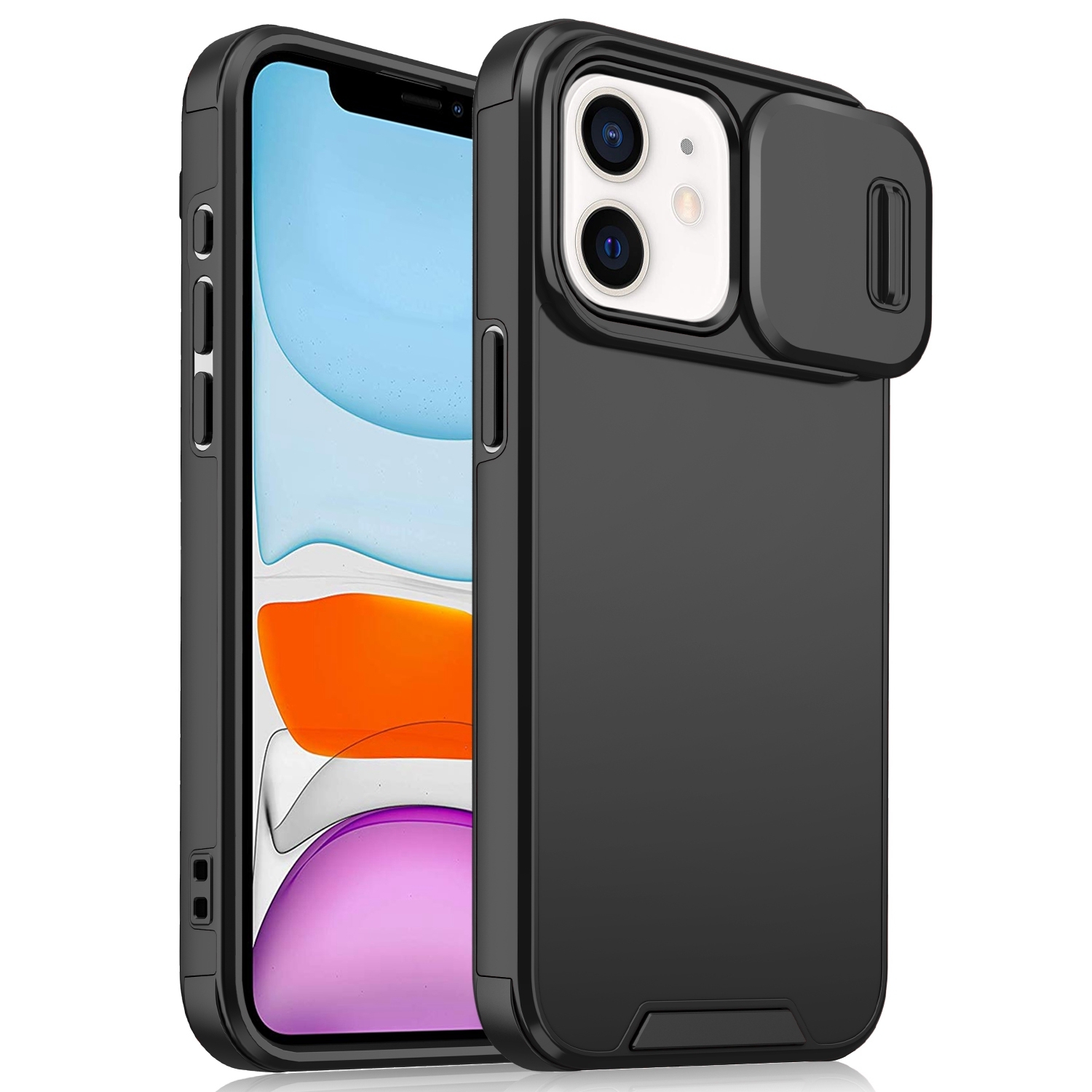 For iPhone 11 Sliding Camshield TPU + PC Phone Case(Black) - Shopkiz.com