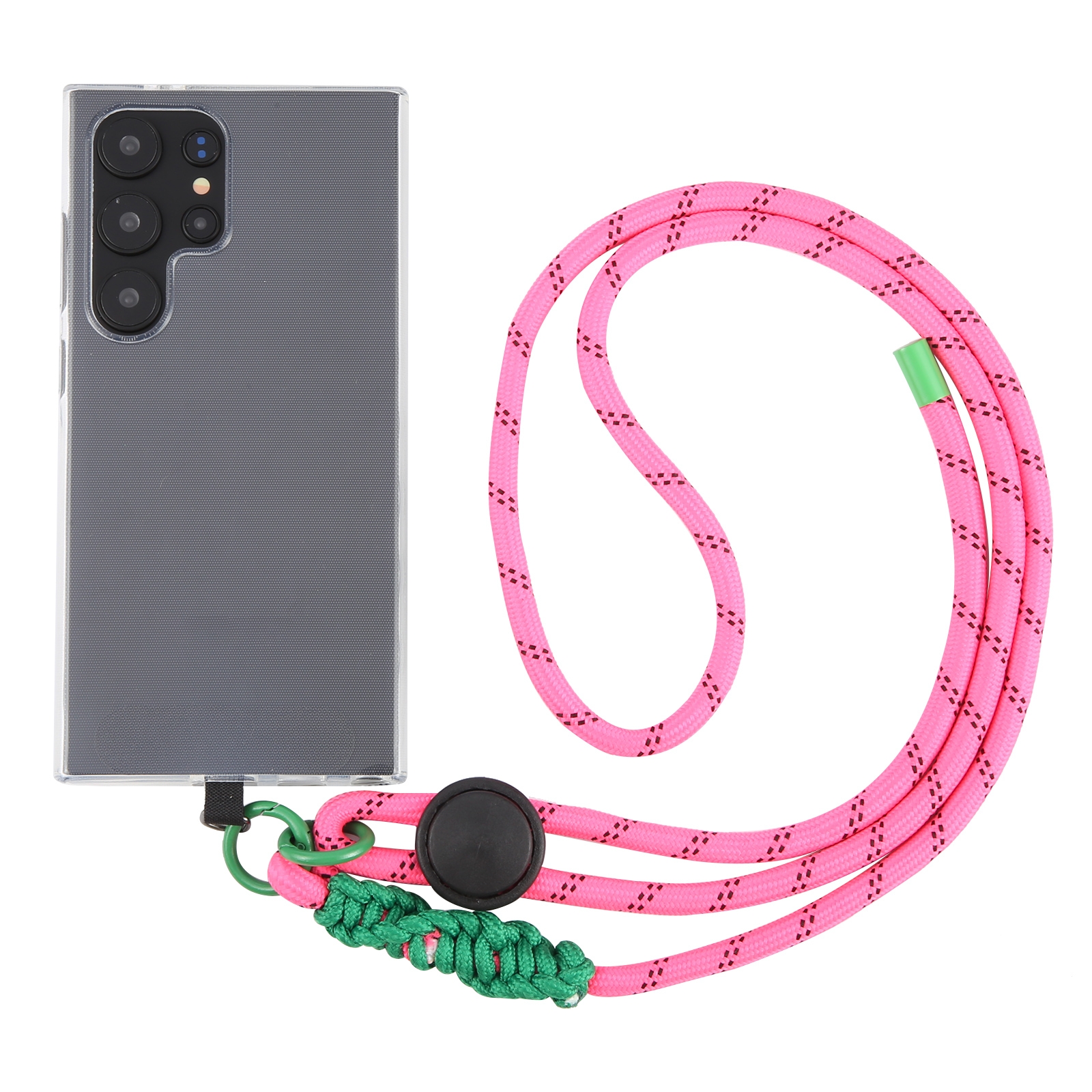 Plastic Adjustment Buckle Anti-lost Lanyard Mobile Phone Crossbody Long Lanyard(Dark Pink) - Shopkiz.com