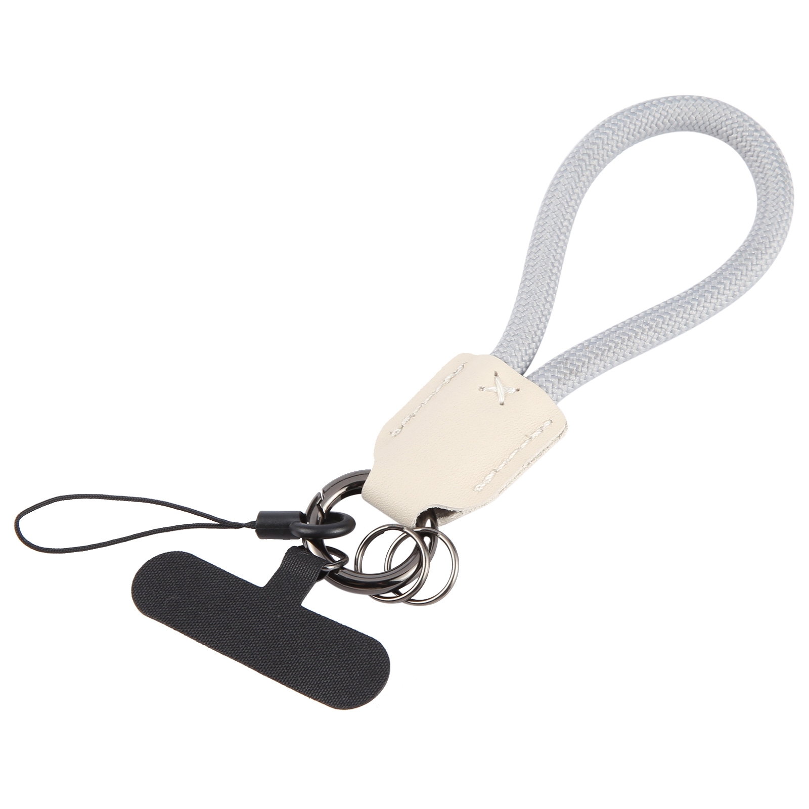 Keychain Pure Color Mobile Phone Anti-lost Short Lanyard(Grey) - Shopkiz.com