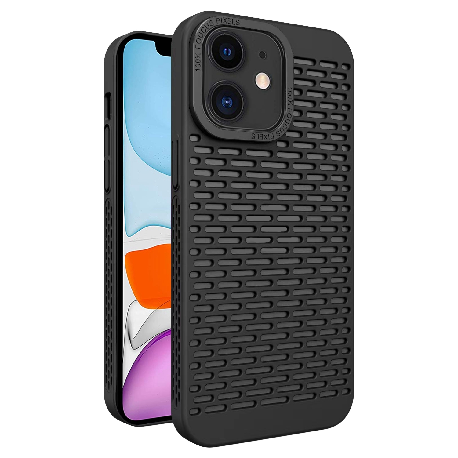 For iPhone 11 Hollow Heat Dissipation TPU Phone Case(Black) - Shopkiz.com