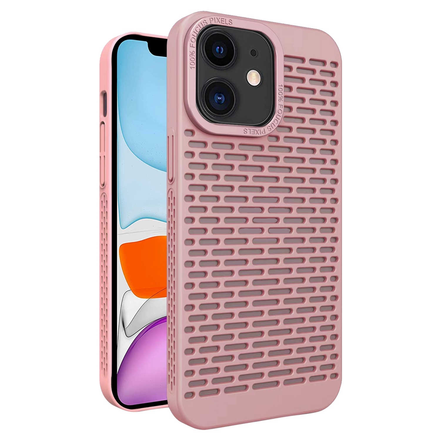 For iPhone 11 Hollow Heat Dissipation TPU Phone Case(Pink) - Shopkiz.com