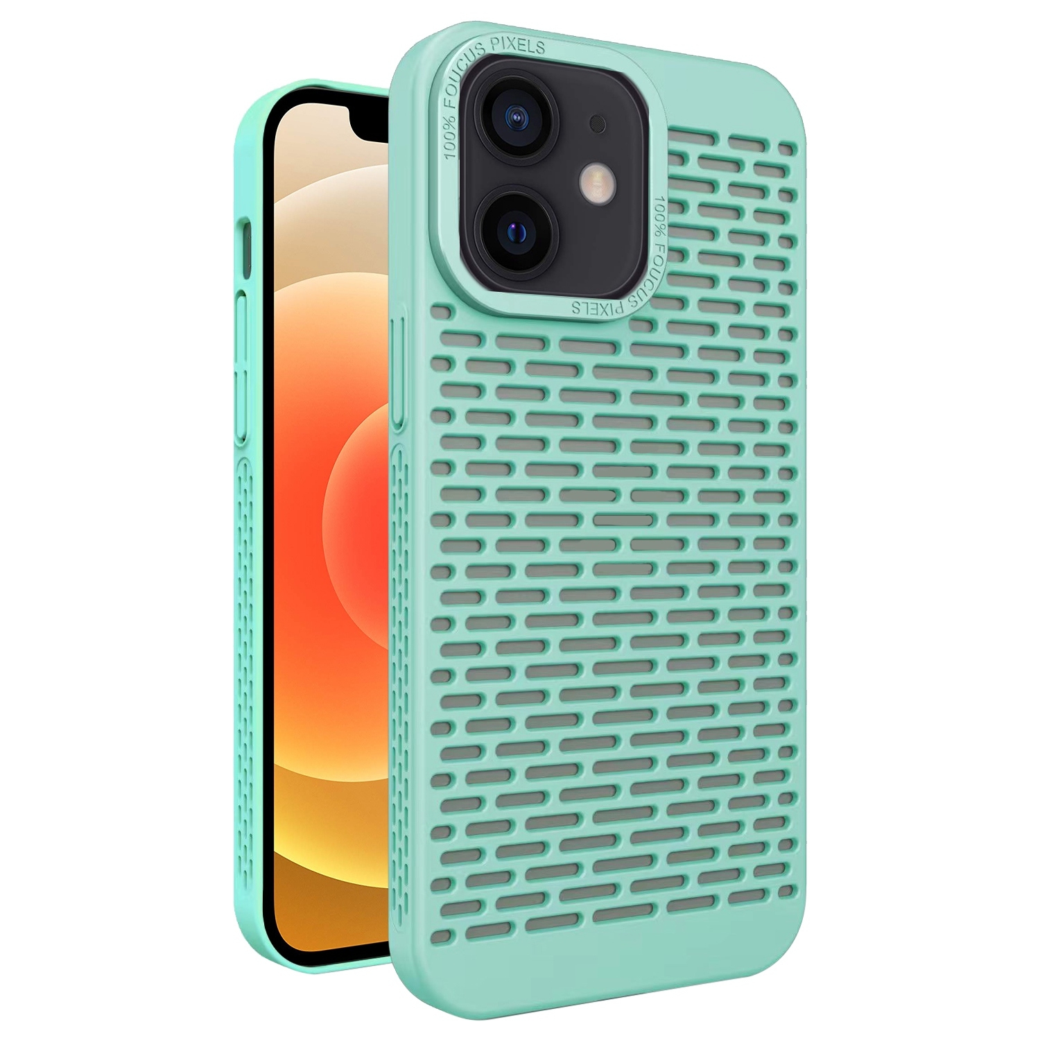 For iPhone 12 Hollow Heat Dissipation TPU Phone Case(Green) - Shopkiz.com