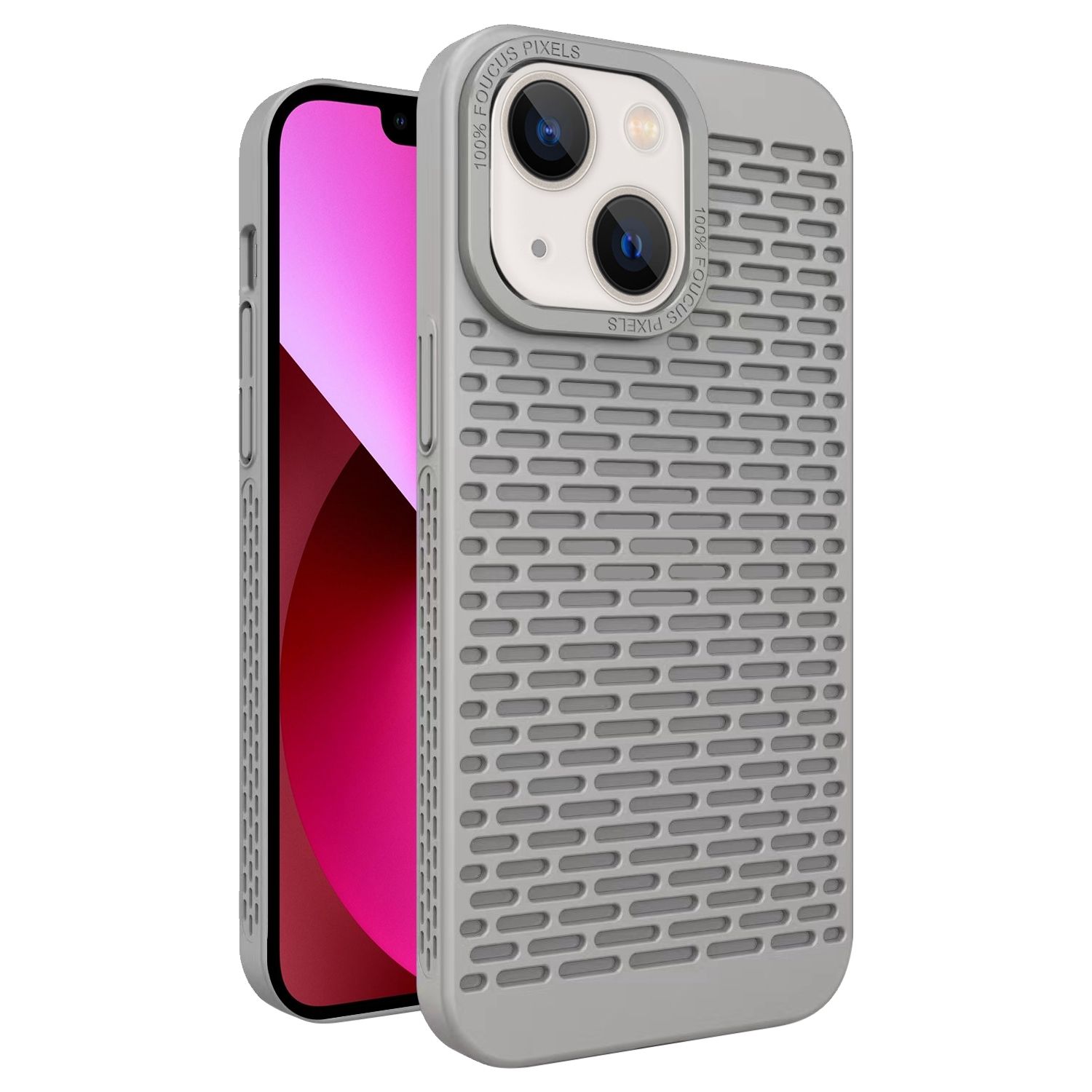 For iPhone 13 Hollow Heat Dissipation TPU Phone Case(Grey) - Shopkiz.com