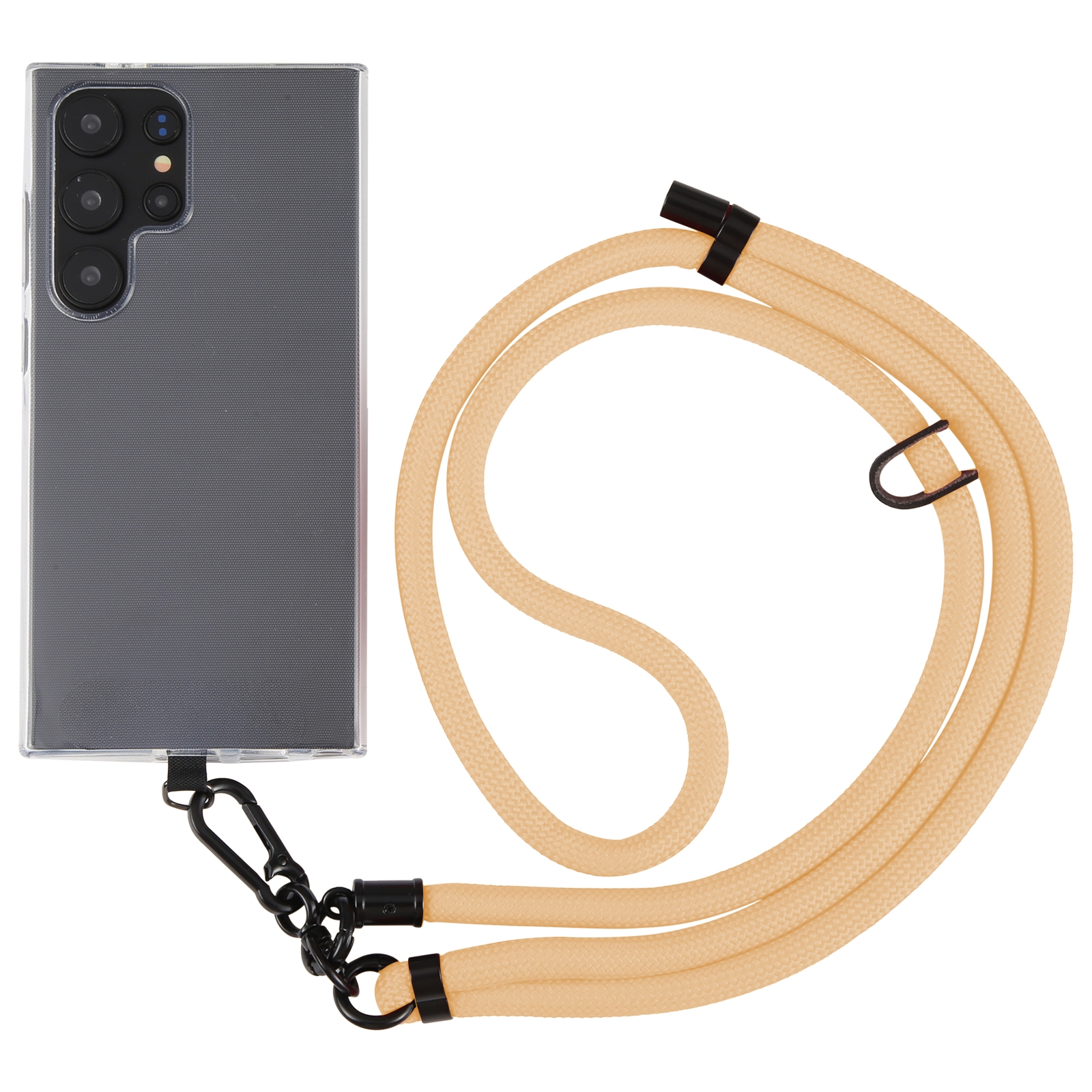 8mm Solid Color Adjustable Phone Anti-lost Neck Chain Nylon Crossbody Lanyard, Adjustable Length: about 75-135cm(Khaki) - Shopkiz.com