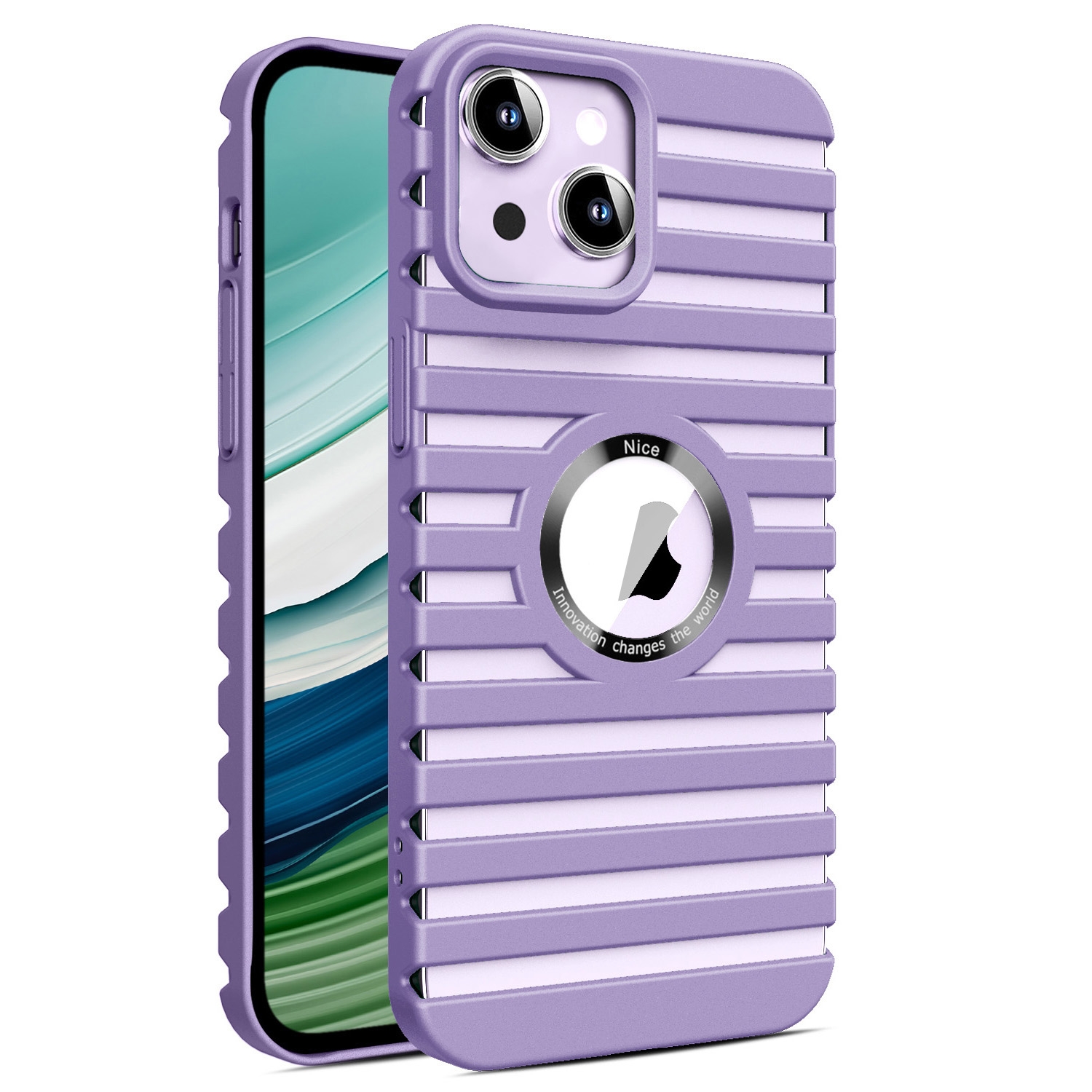 For iPhone 14 Plus Hollow Heat Dissipation MagSafe Magnetic PC Phone Case(Purple) - Shopkiz.com